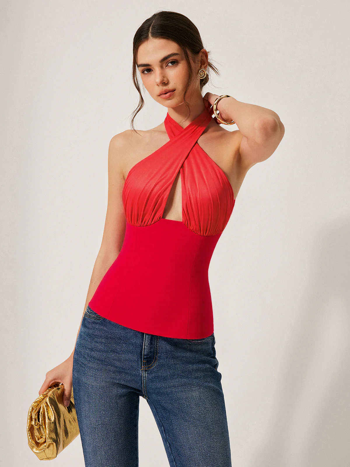 Cross Halter Backless Top - Wholesalesil