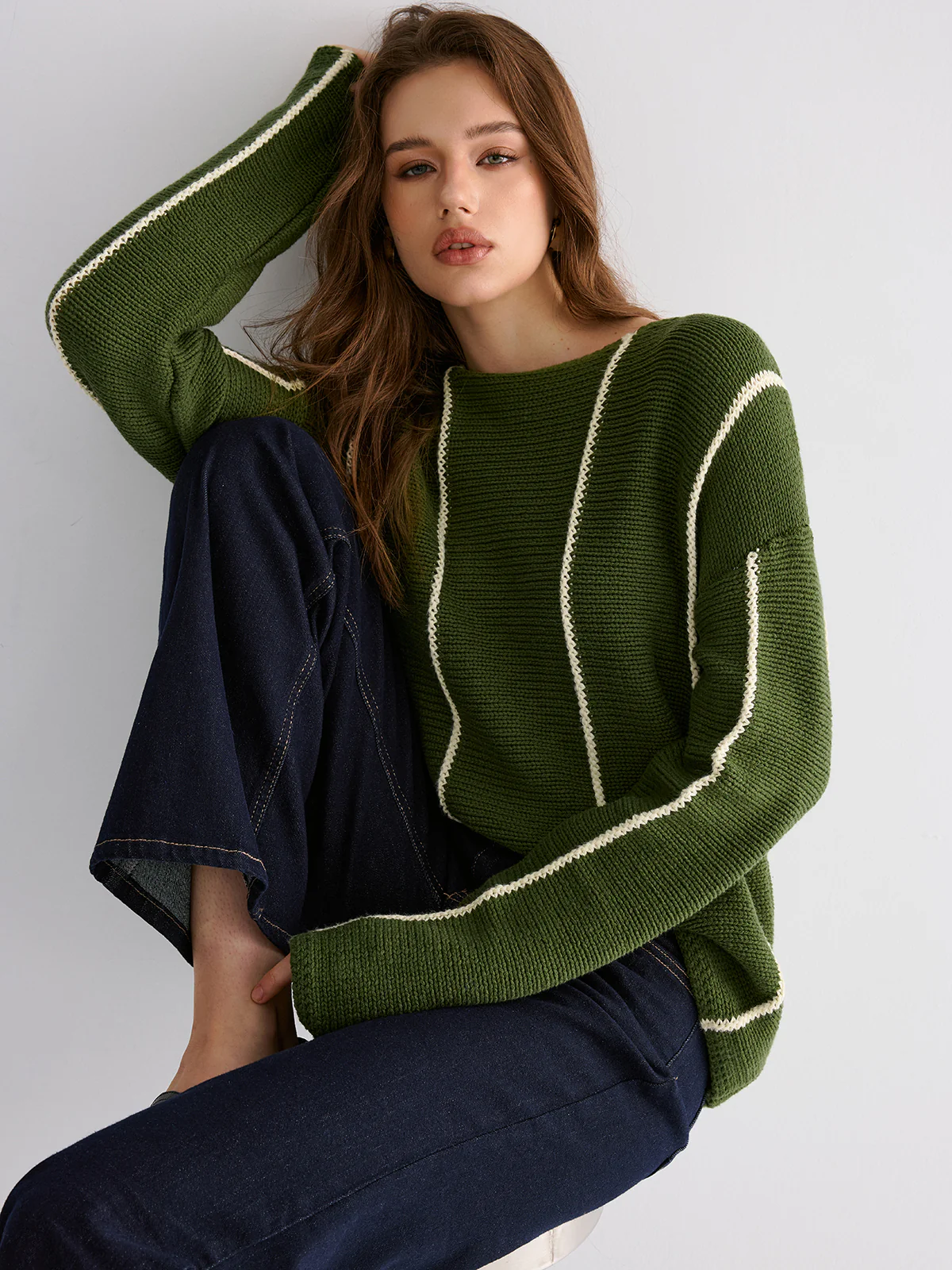 Contrast Striped Sweater - Wholesalesil