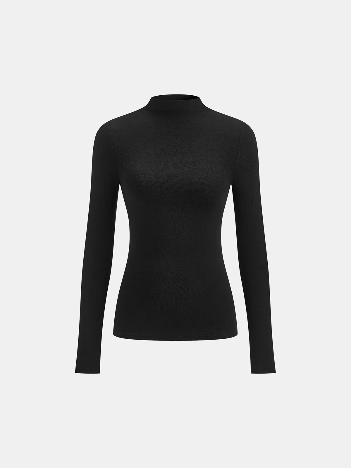 Slim Fit Mock Neck Long Sleeve T-Shirt - Wholesalesil