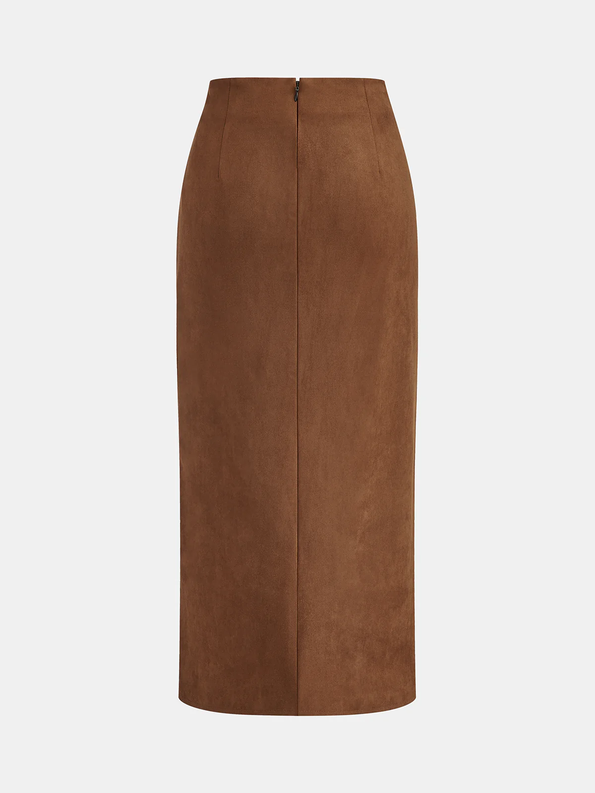 Buckle Detail Suede Effect Midi Skirt - Wholesalesil