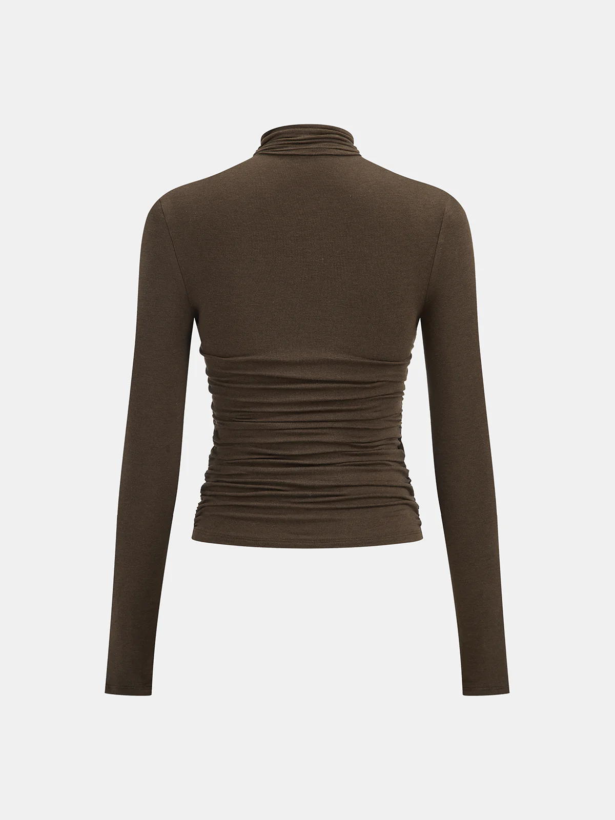 Ruched Cross-Front Long-Sleeve Blouse - Wholesalesil