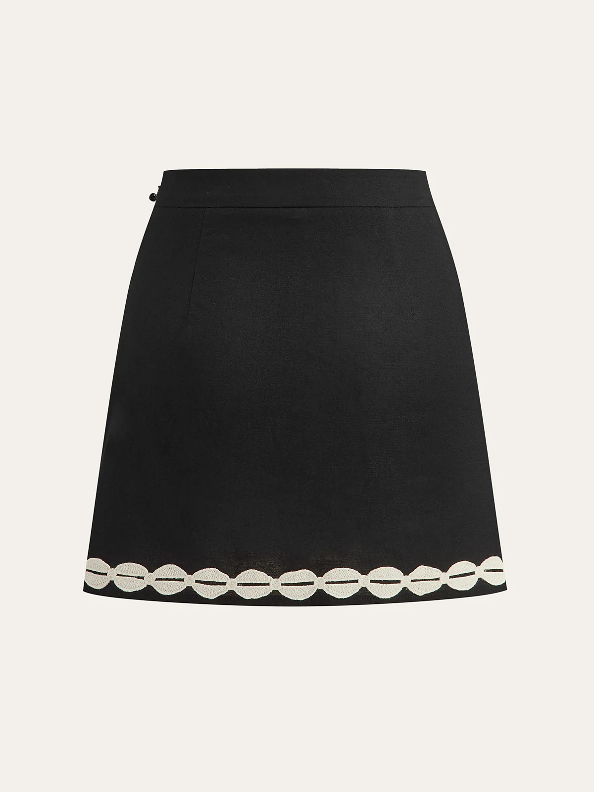 Color-Block Woven-Trim Wrap Mini Skirt - Wholesalesil