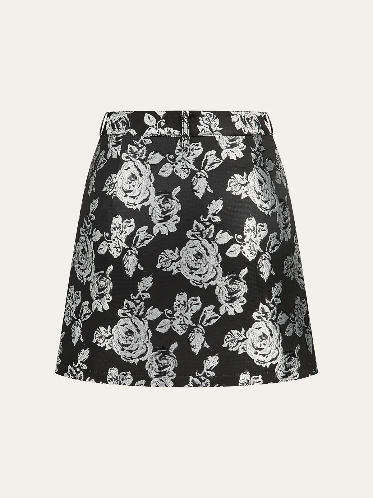Rose Jacquard Mini Skirt - Wholesalesil