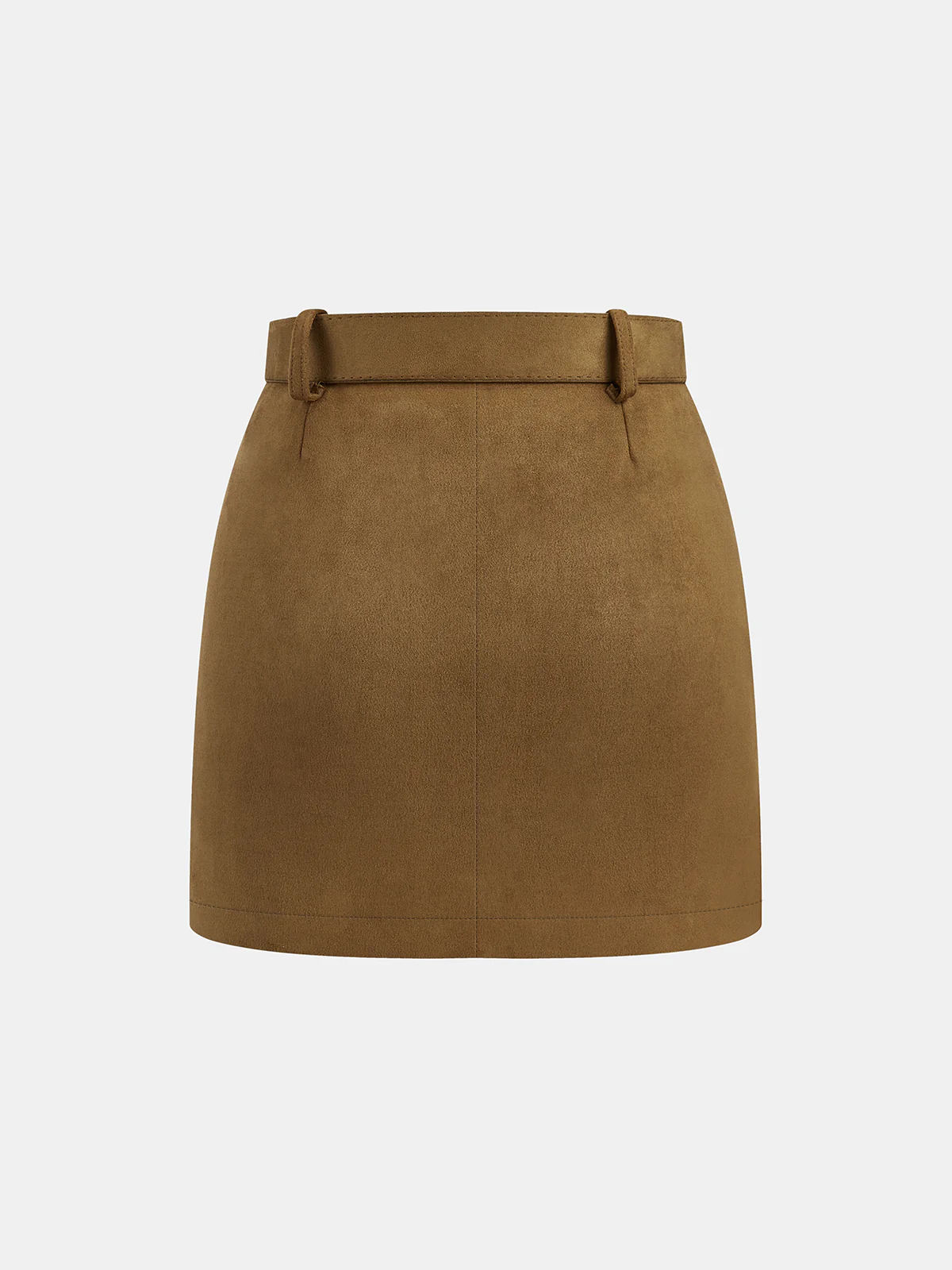 Belted Suede Mini Skirt - Wholesalesil