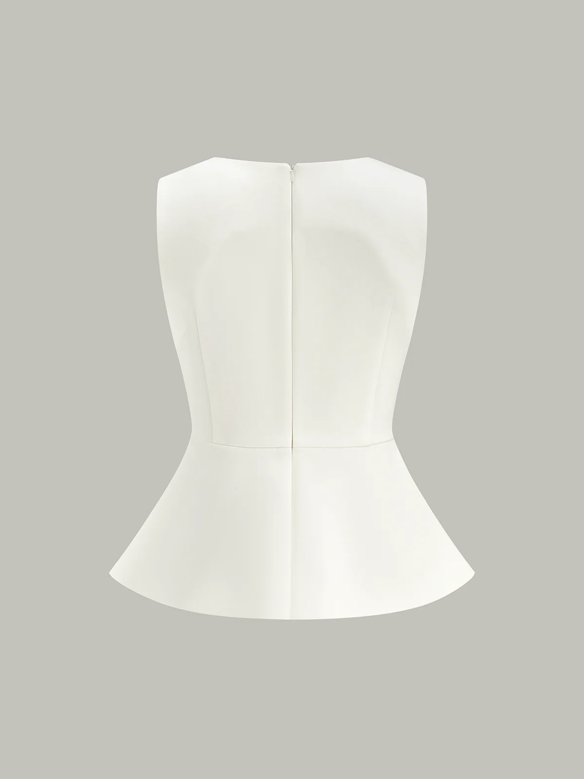 Sleeveless Peplum Back Zipper Top - Wholesalesil