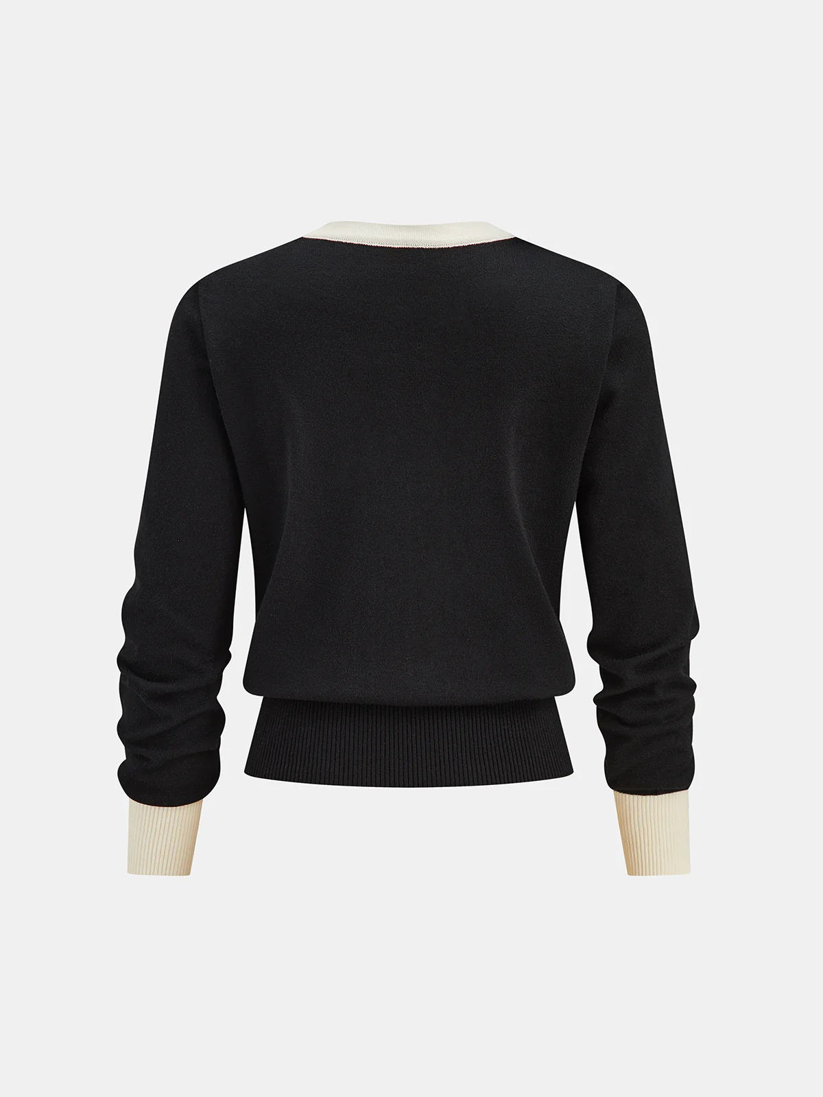 Contrast Trim Bow Detail Knit Top - Wholesalesil