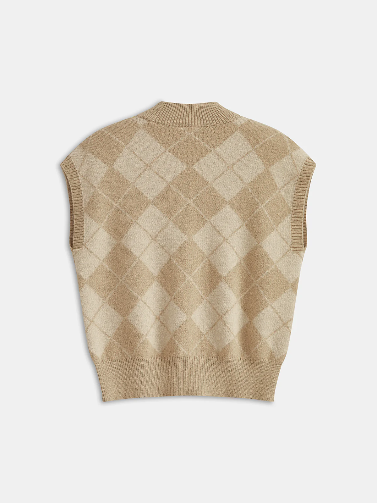 Argyle Knit Sleeveless Vest - Wholesalesil