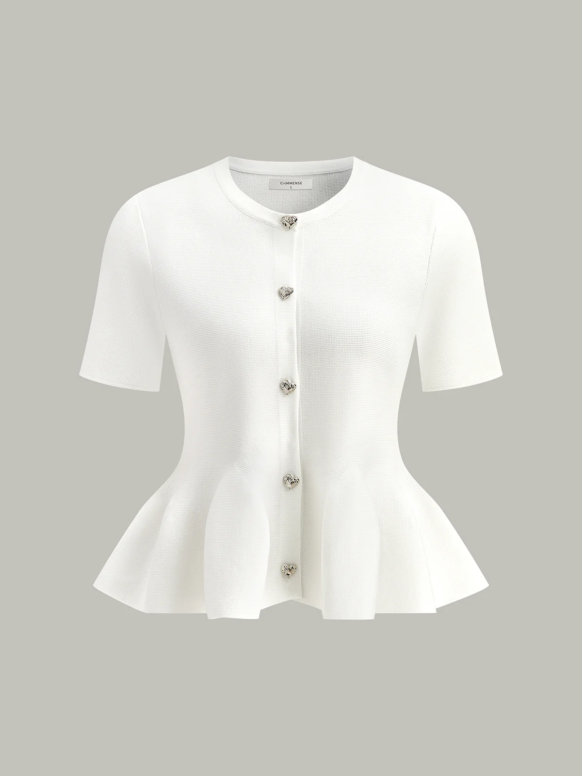 Short-Sleeved Peplum Cardigan - Wholesalesil