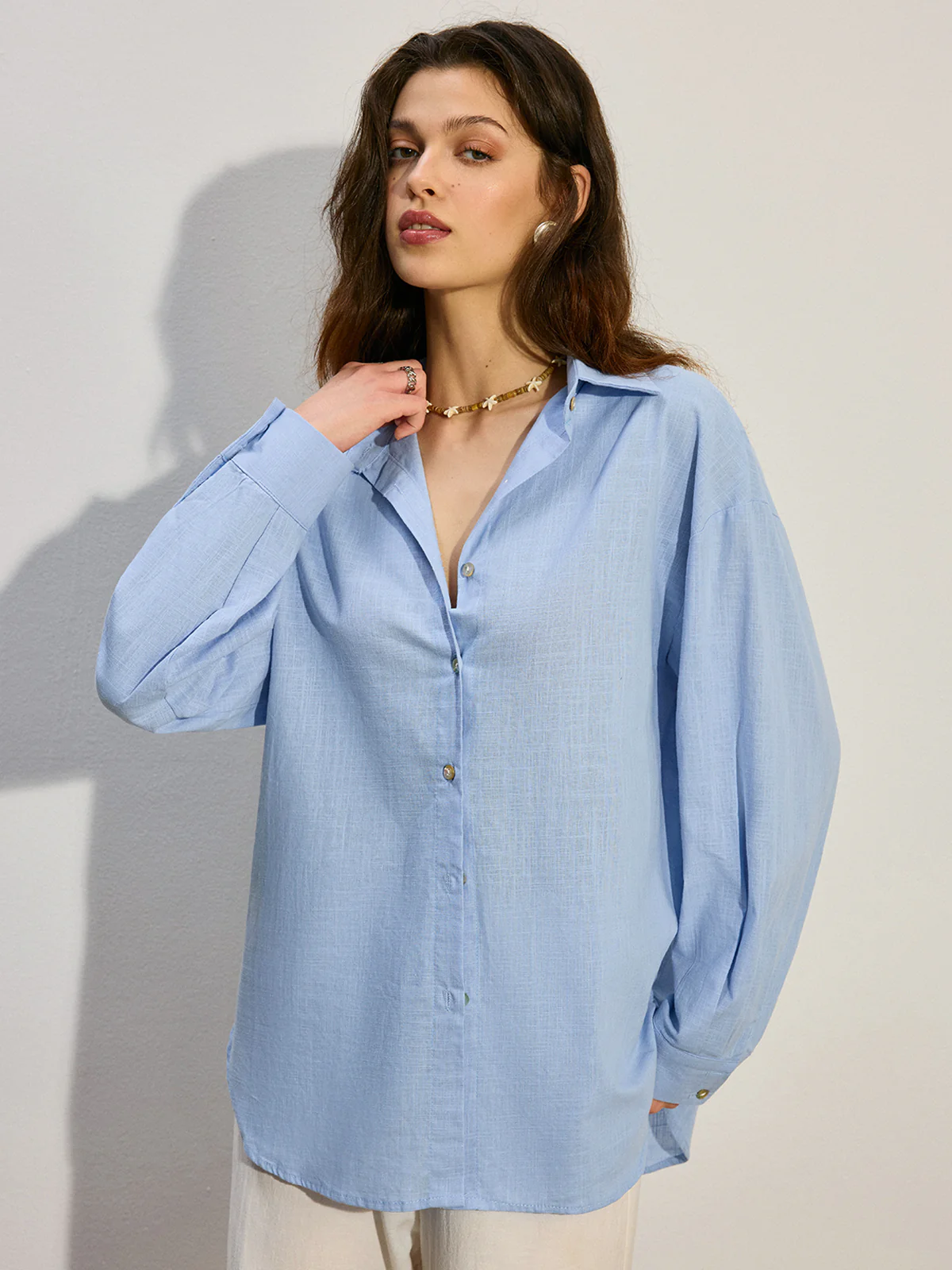 Oversized Button-Down Shirt - Wholesalesil