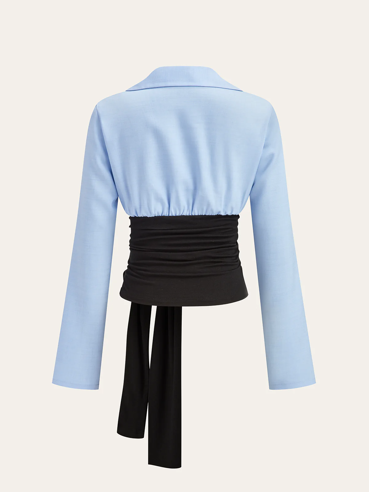 Color-Block Panel Tie-Waist Shirt - Wholesalesil