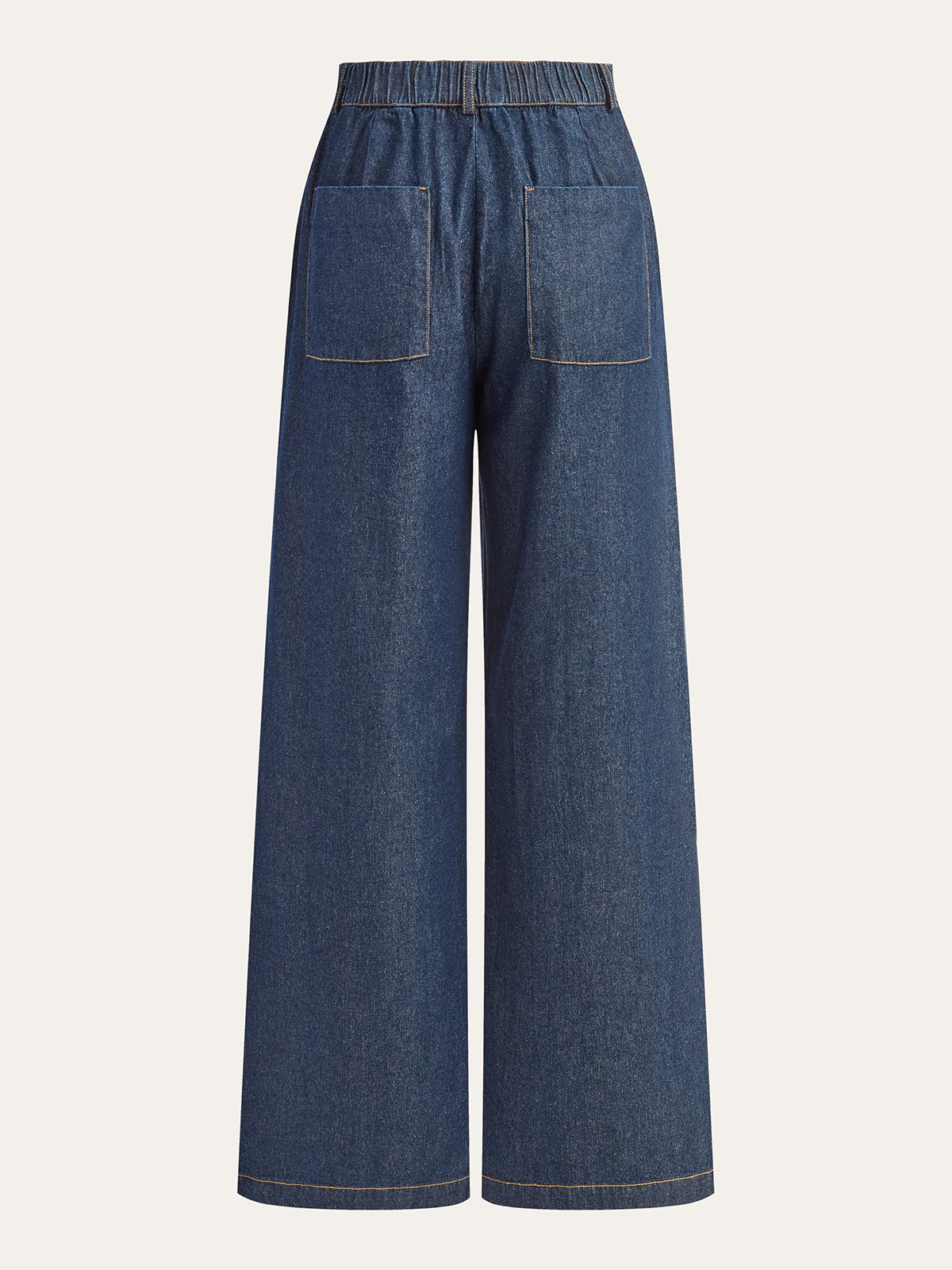 Mid-Waisted Wide-Leg Denim Pants - Wholesalesil
