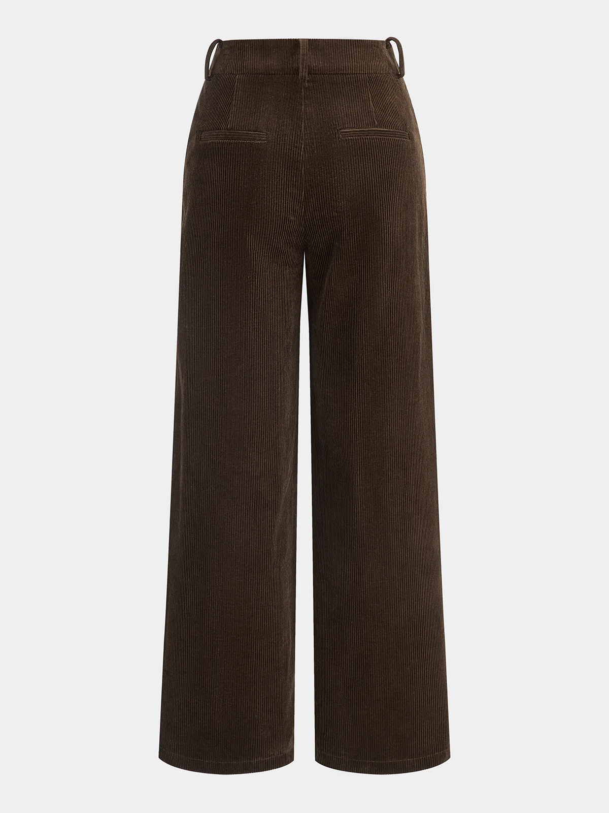 Mid-Waist Corduroy Straight-Leg Pants - Wholesalesil