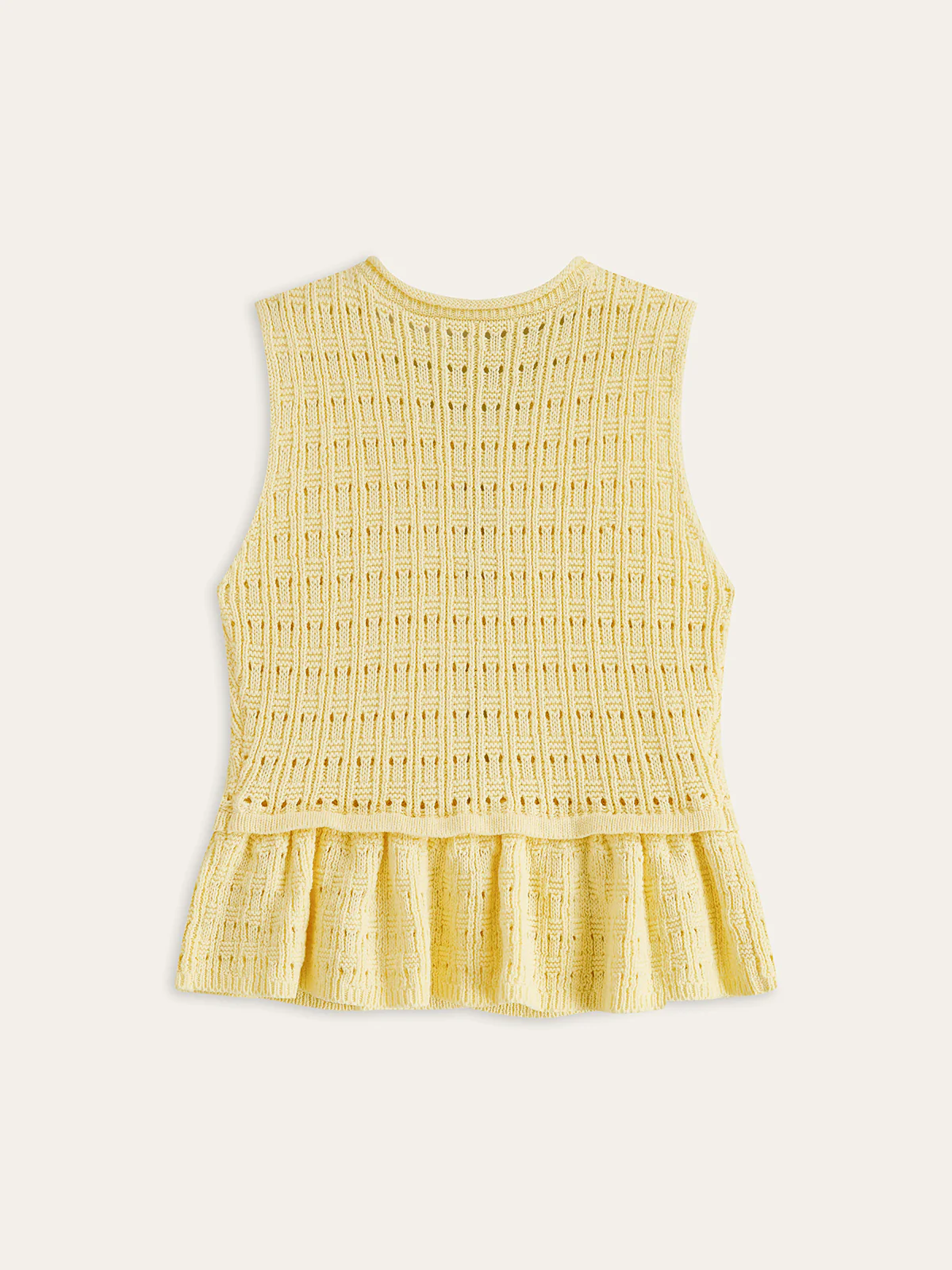 Metal Detail Knitted Peplum Vest - Wholesalesil
