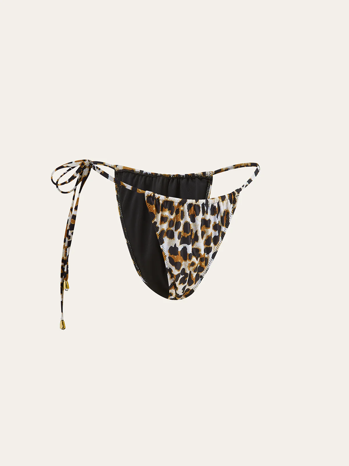 Leopard Print Tie-Side Bikini Bottom - Wholesalesil