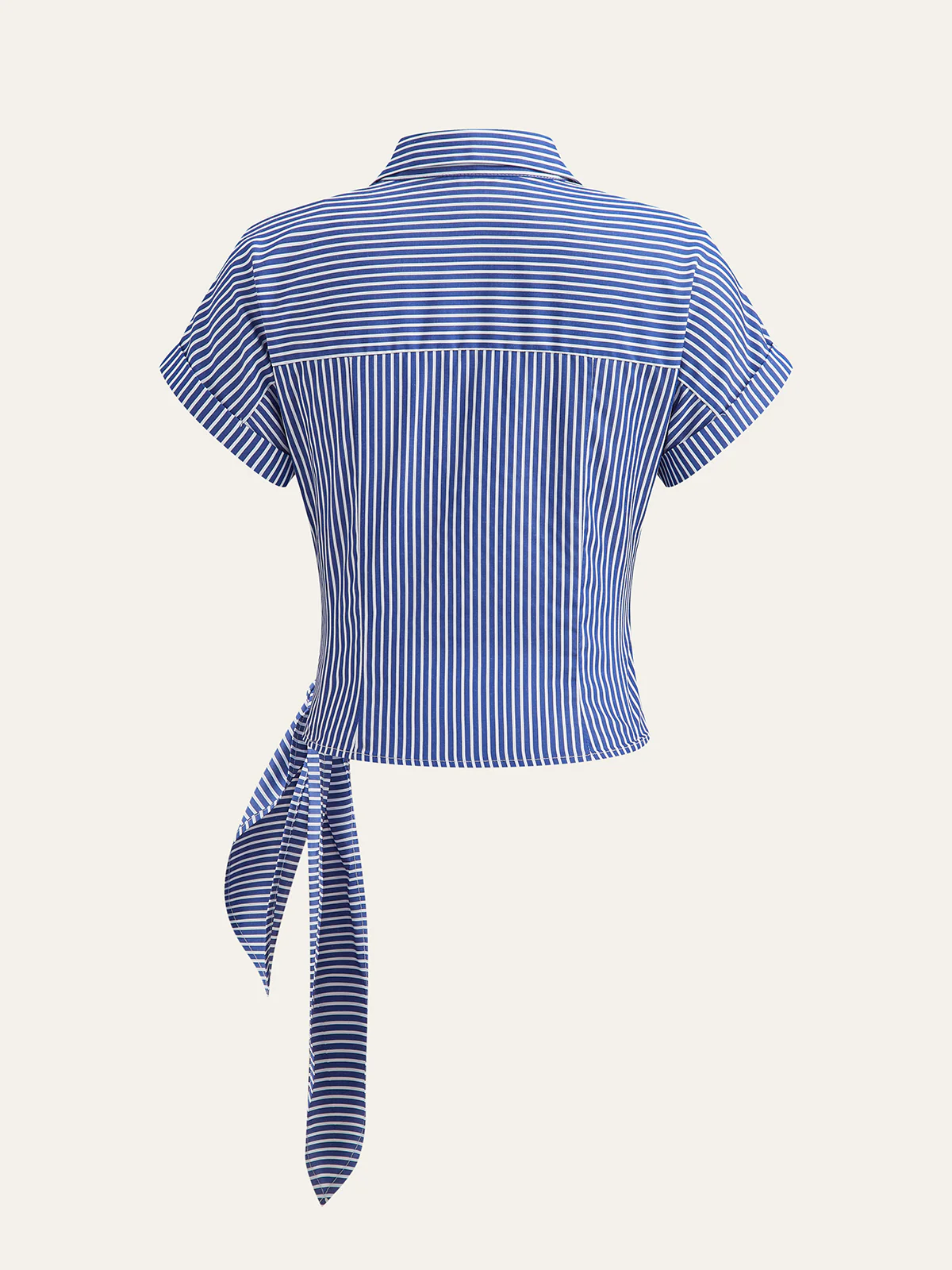 Striped Asymmetric Draped Blouse - Wholesalesil
