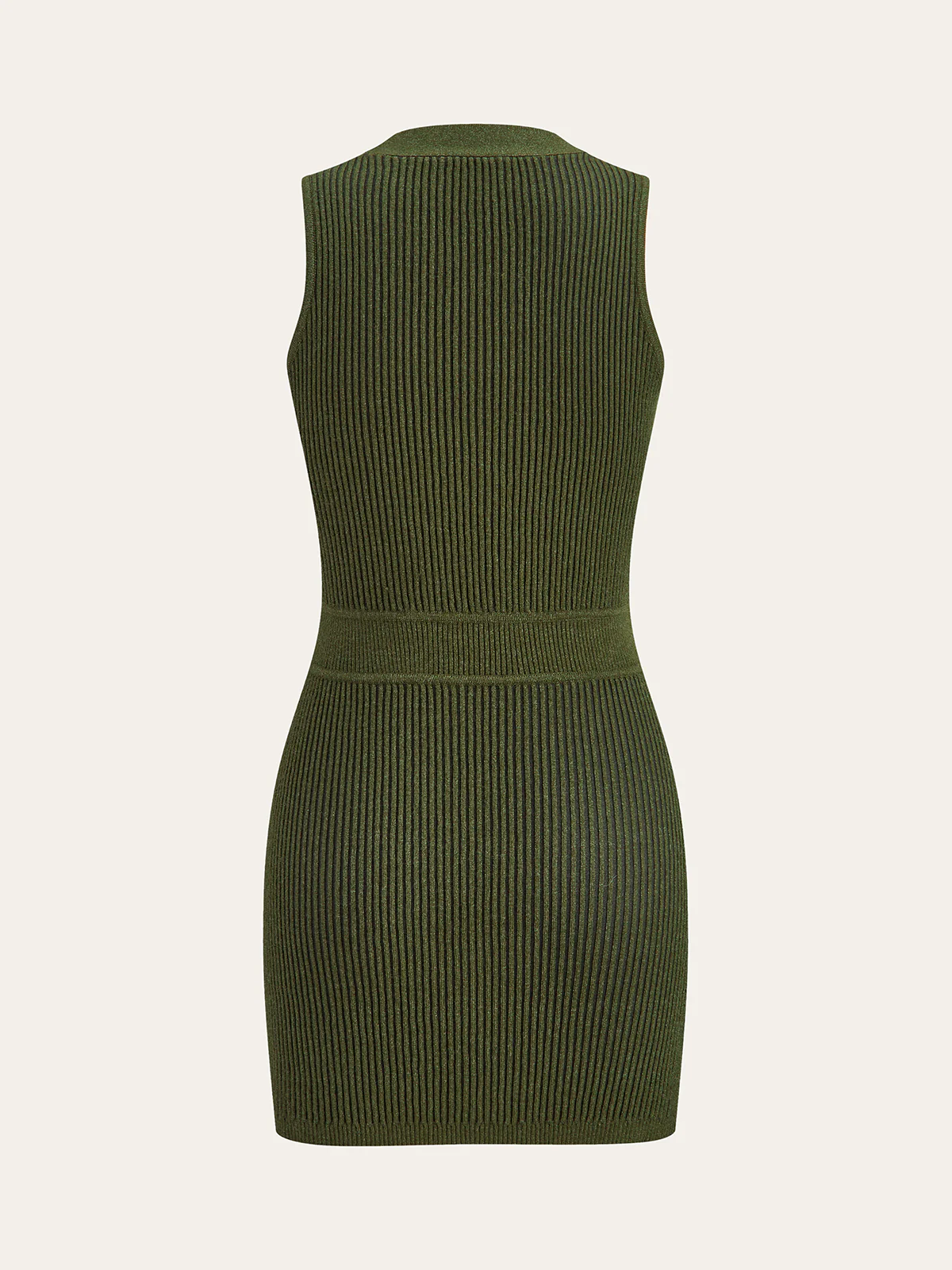 Sleeveless Textured Buttoned Fitted Sweater Dress - Wholesalesil