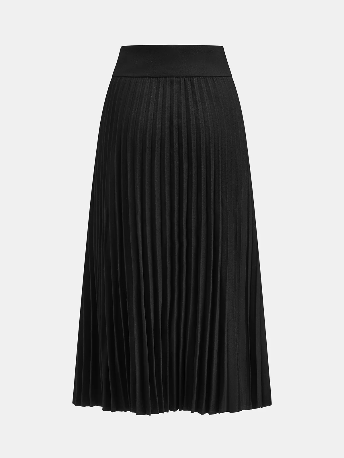 Belt-Decor Pleated Midi Skirt - Wholesalesil