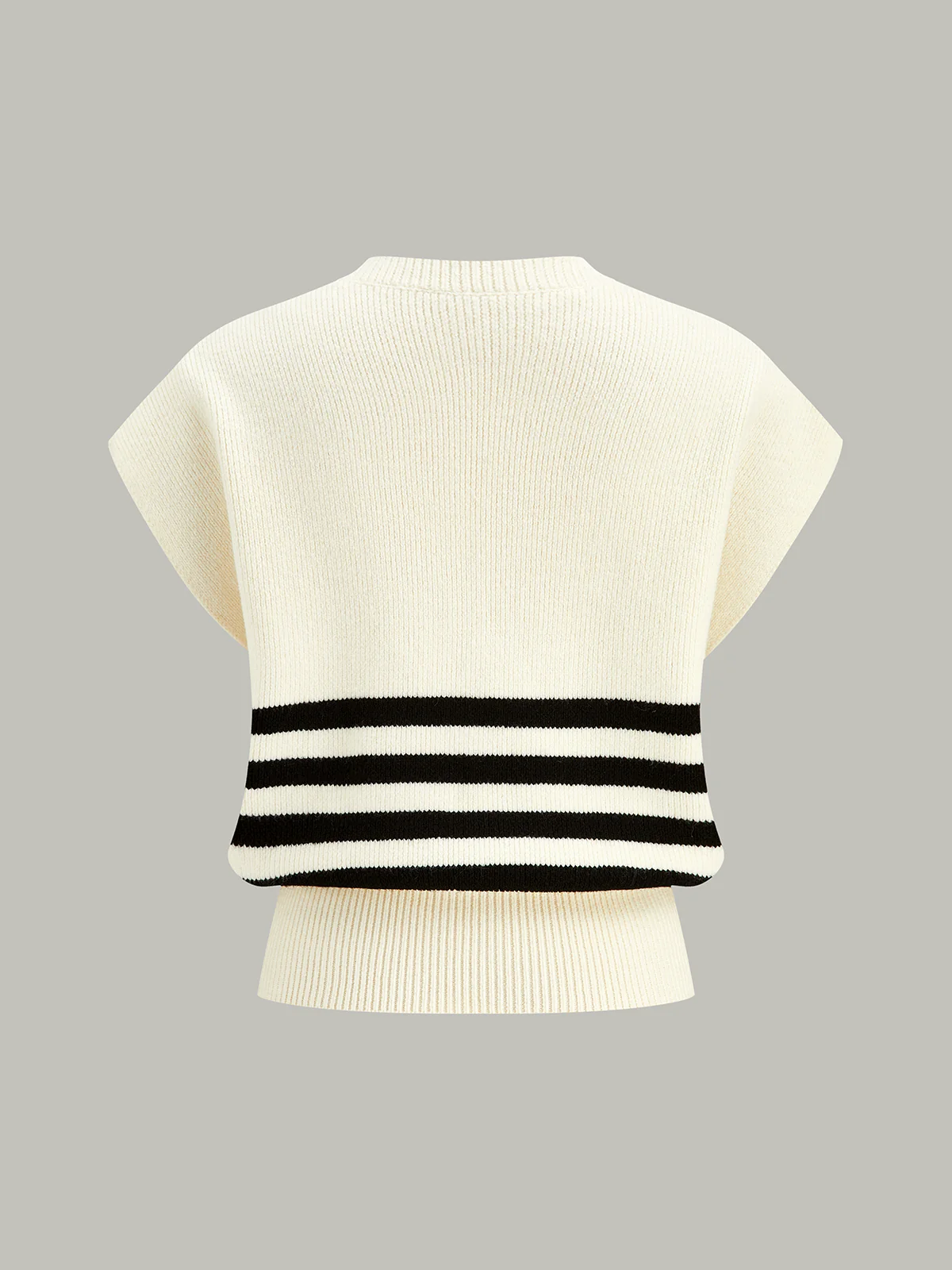 Cropped Stripe Sweater Vest - Wholesalesil