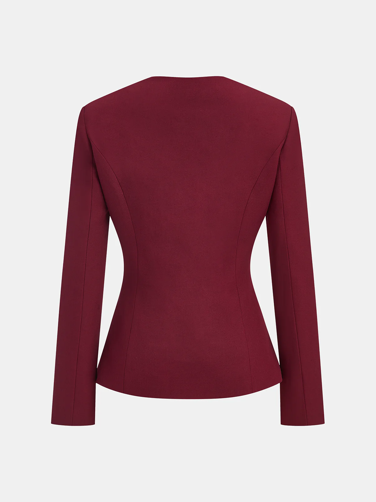 Square Neck Metal Button Fitted Blazer - Wholesalesil