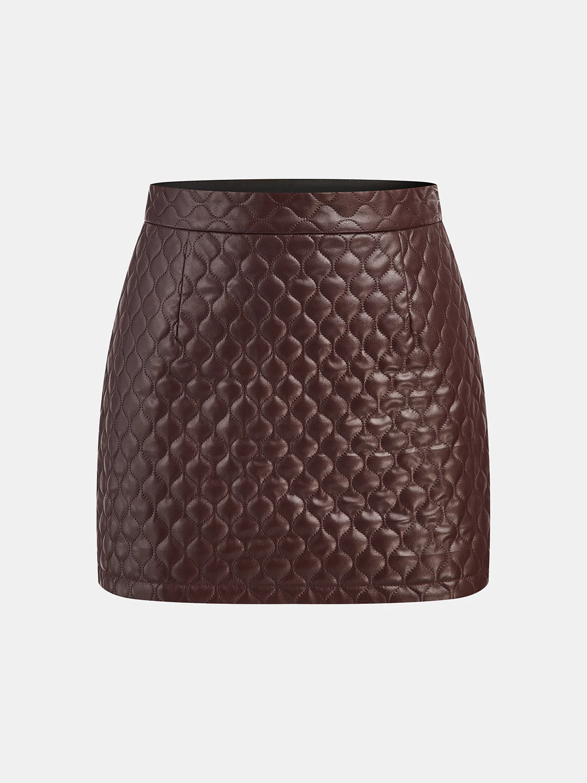 Faux Leather Quilted Mini Skirt - Wholesalesil