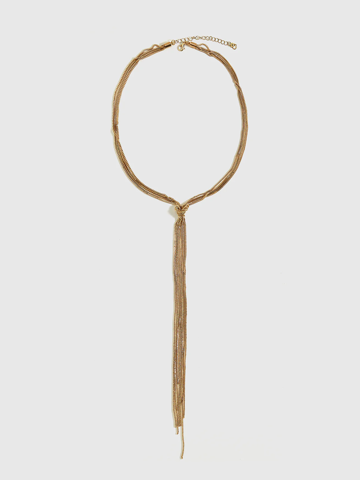 Golden Knotted Y-Shaped Necklace - Wholesalesil