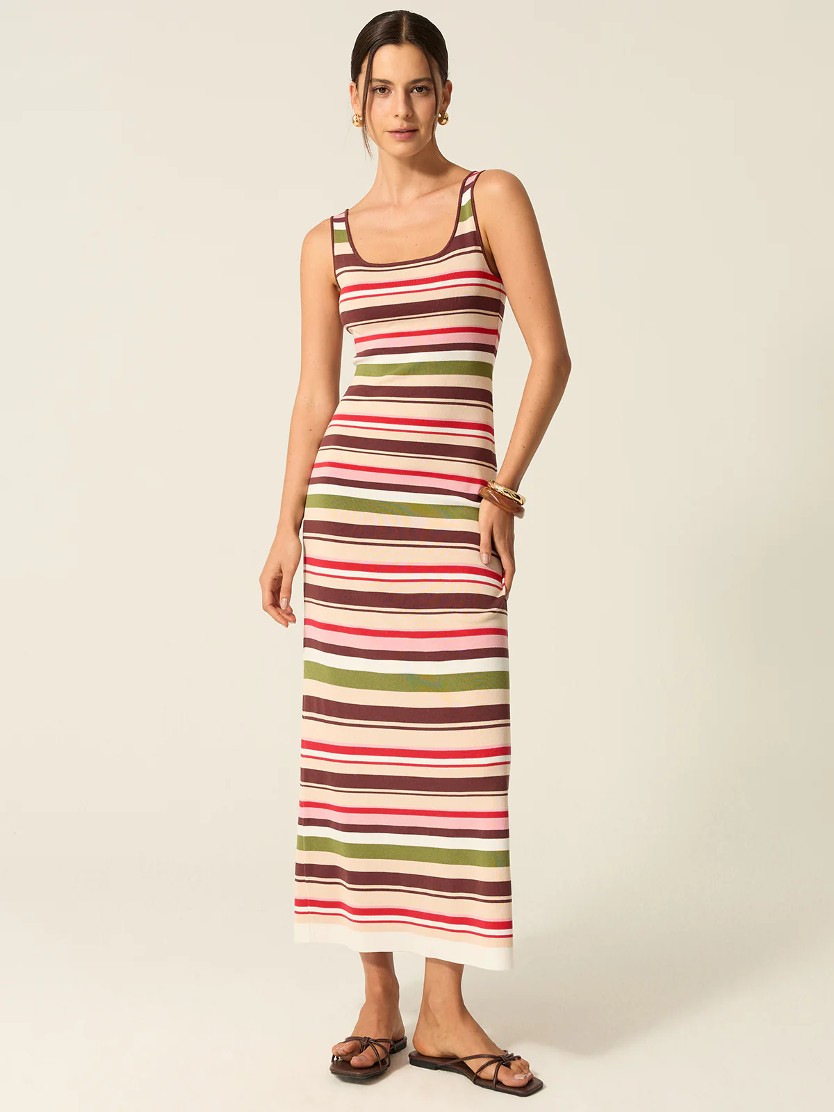 Color-Block Striped Maxi Dress - Wholesalesil