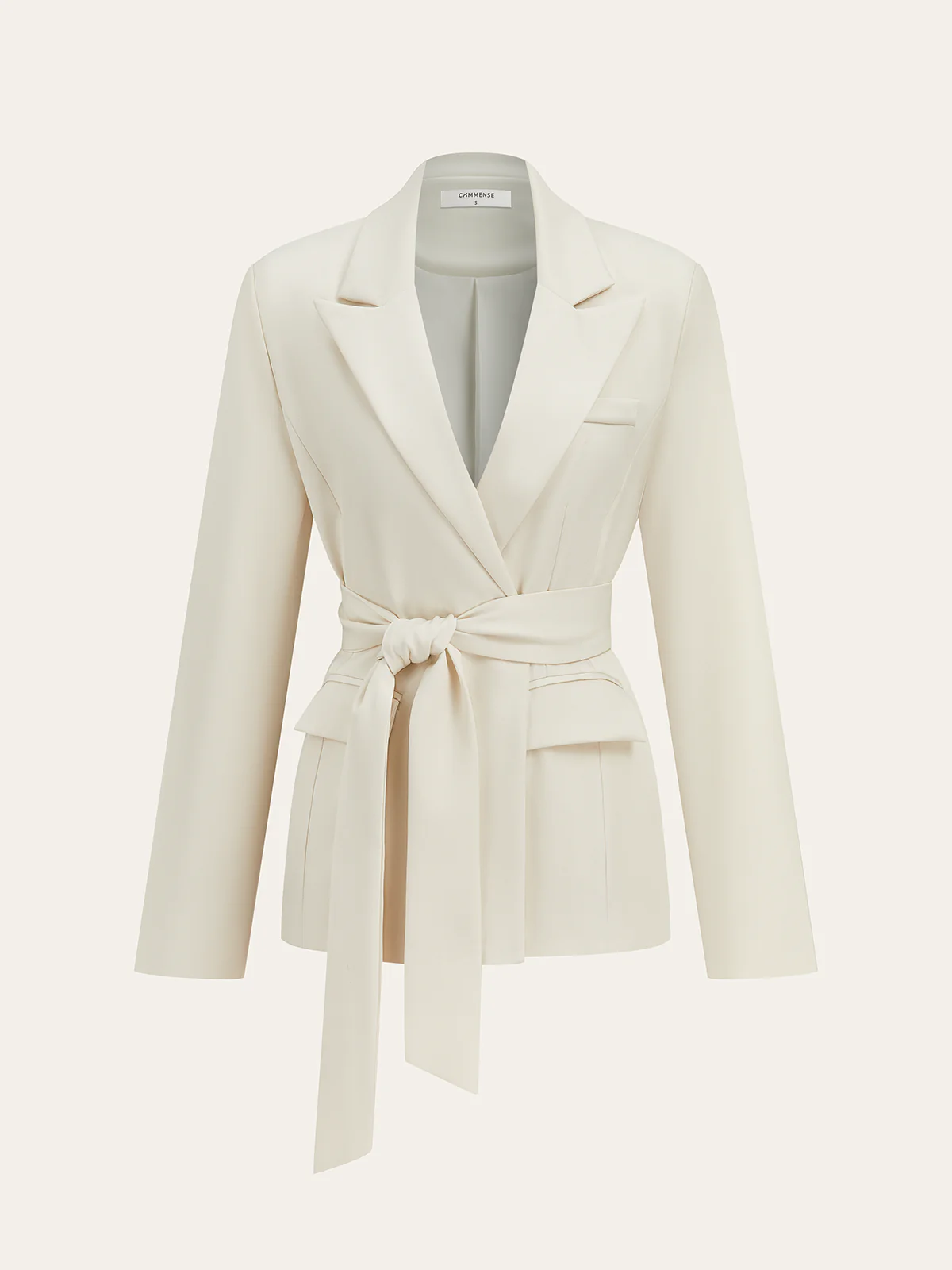 Long Sleeve Belted Blazer - Wholesalesil