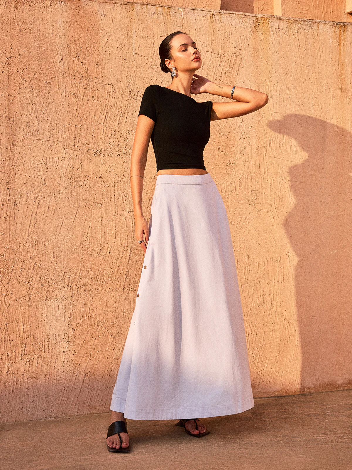Button-Down Maxi Skirt - Wholesalesil