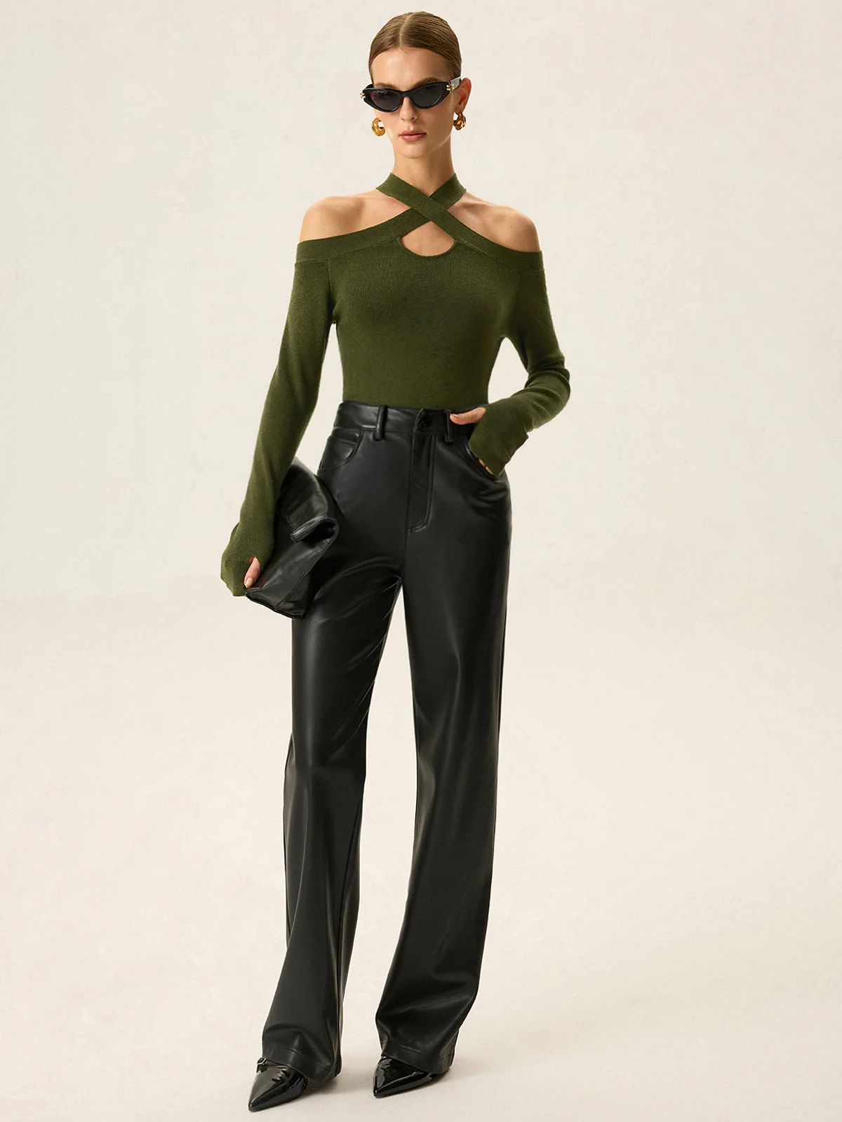 Cross-Strap Off-Shoulder Knit Top - Wholesalesil