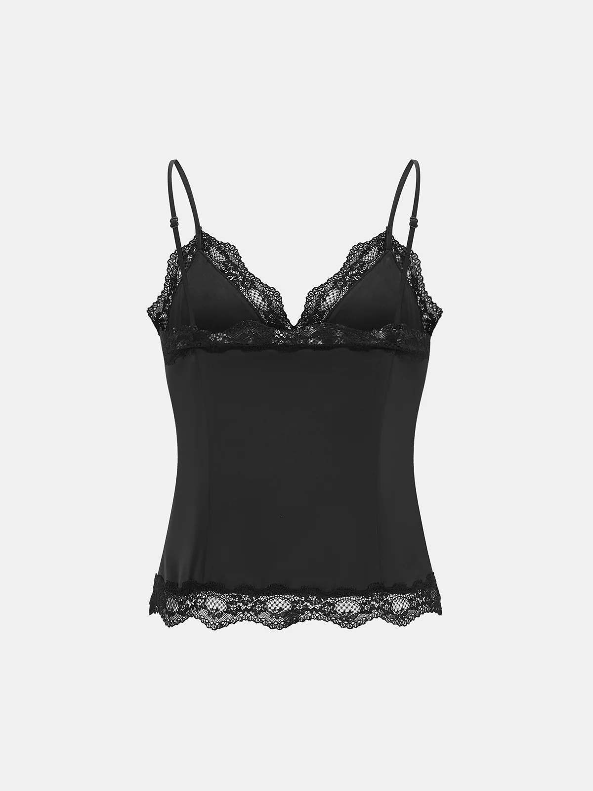 Lace Trim Satin Cami Top - Wholesalesil