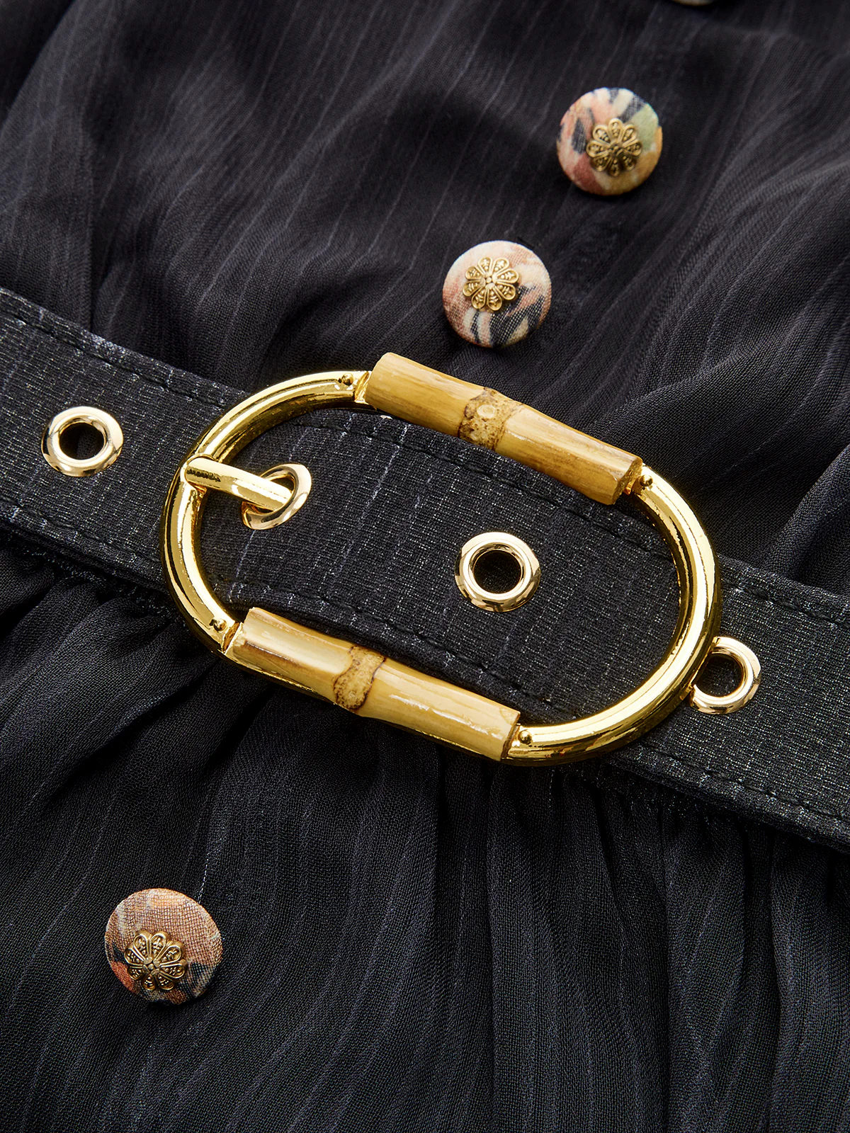 Semi-Sheer Chiffon Floral Print Belted Dress - Wholesalesil