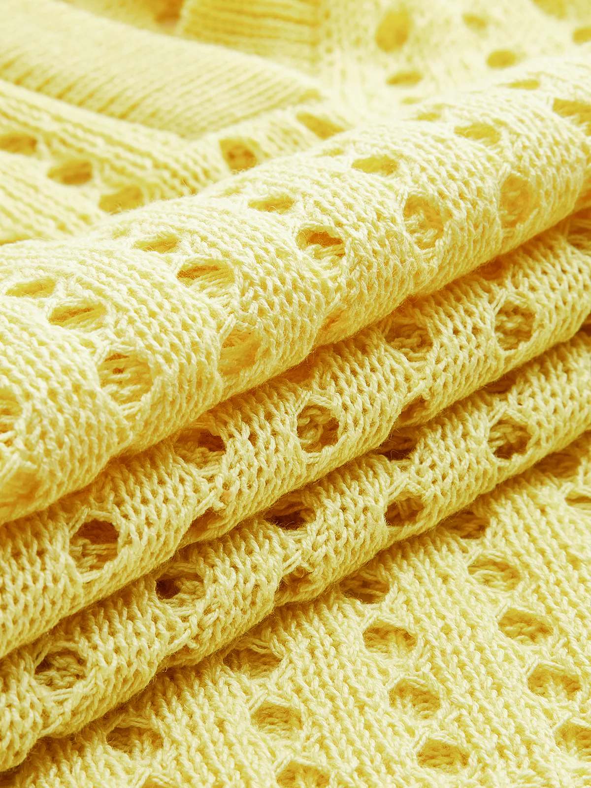 Openwork Knit Polo Top - Wholesalesil