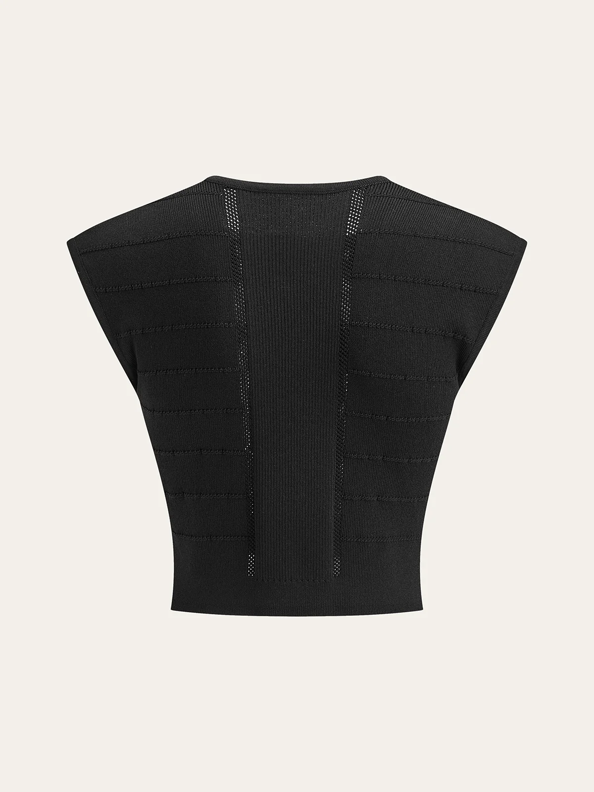 Metal Detail Ribbed Knit Top - Wholesalesil