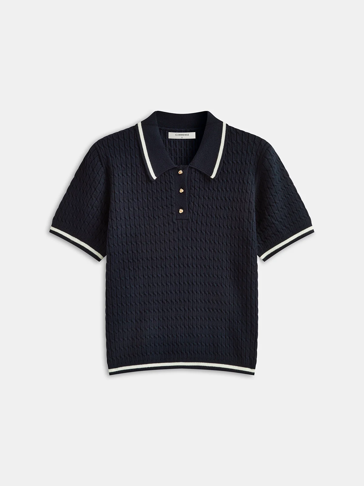 Contrast Trim Knitted Polo Shirt - Wholesalesil