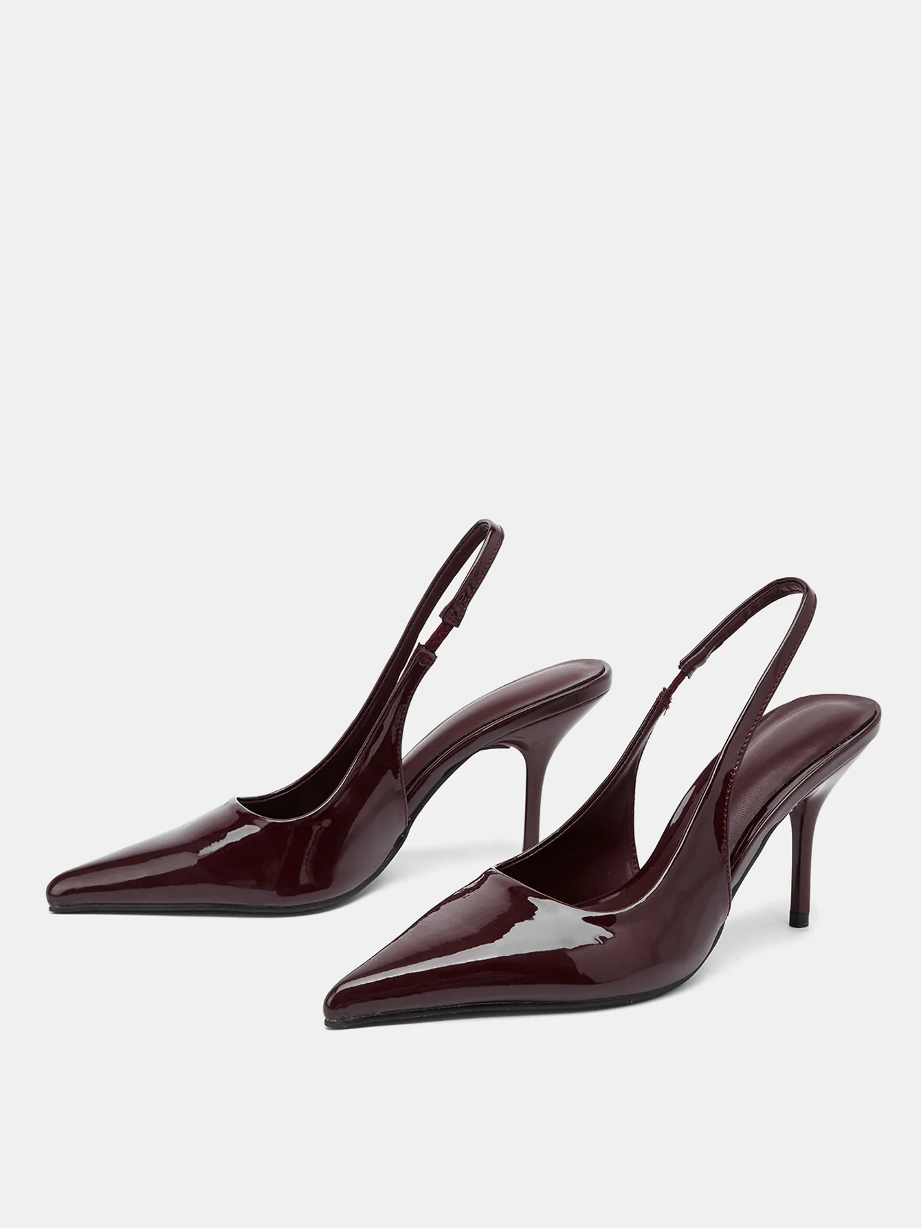 PU Patent Leather Slingback Pumps - Wholesalesil