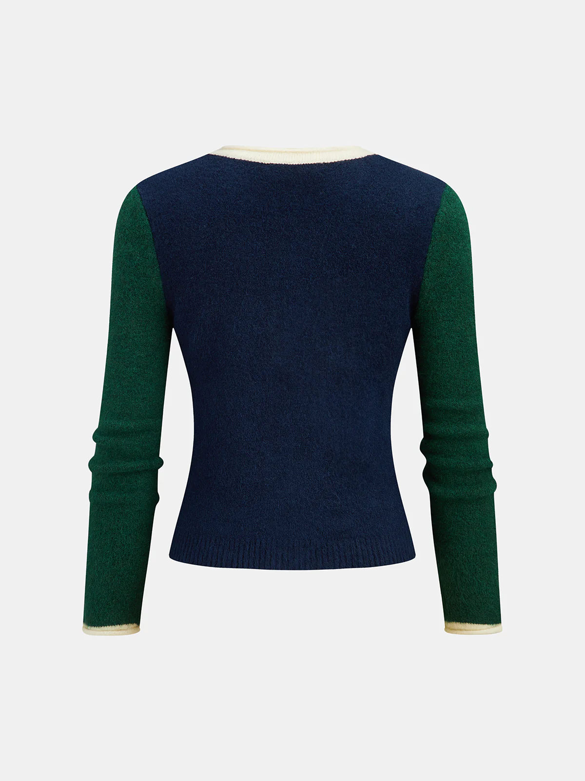 Color Block Button Slim Wool Blend Cardigan - Wholesalesil