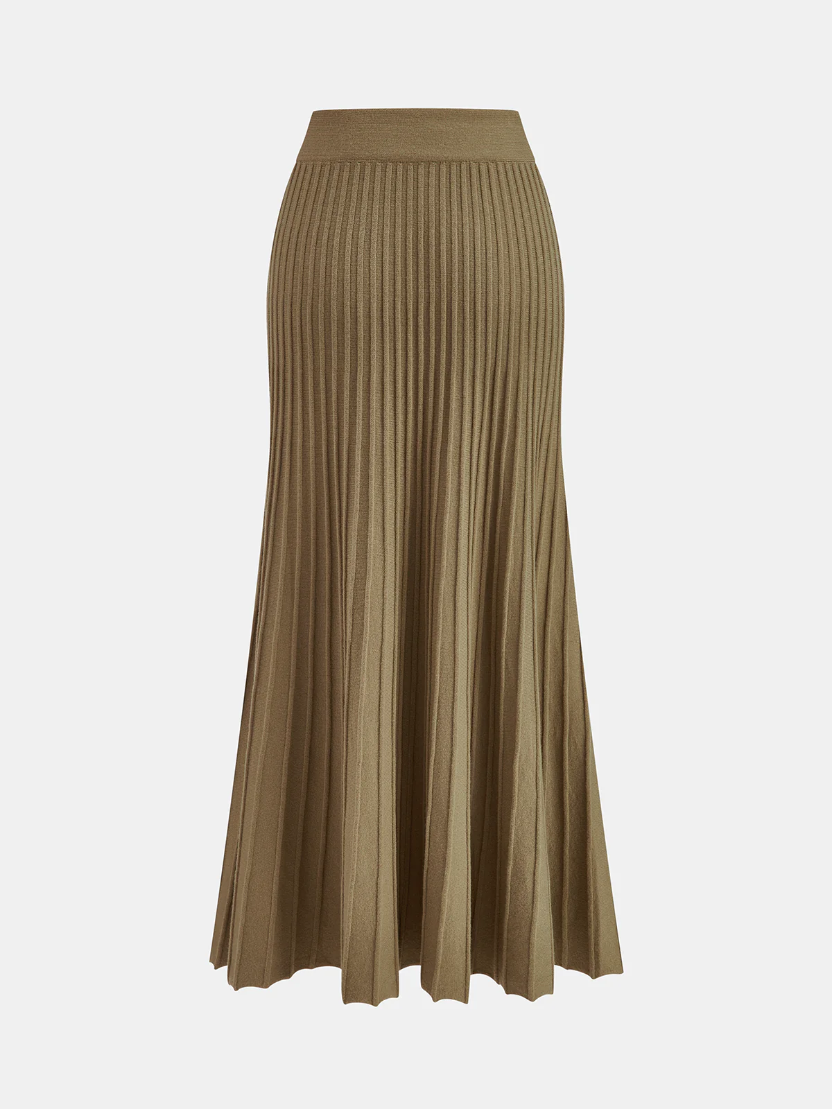 Flared Hem Knit Midi Skirt - Wholesalesil