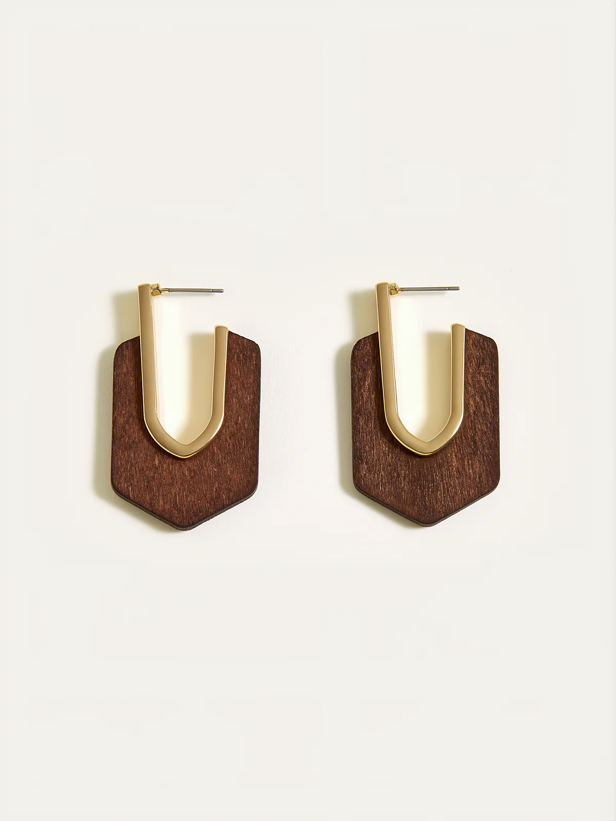 Wood Geometric Earrings - Wholesalesil