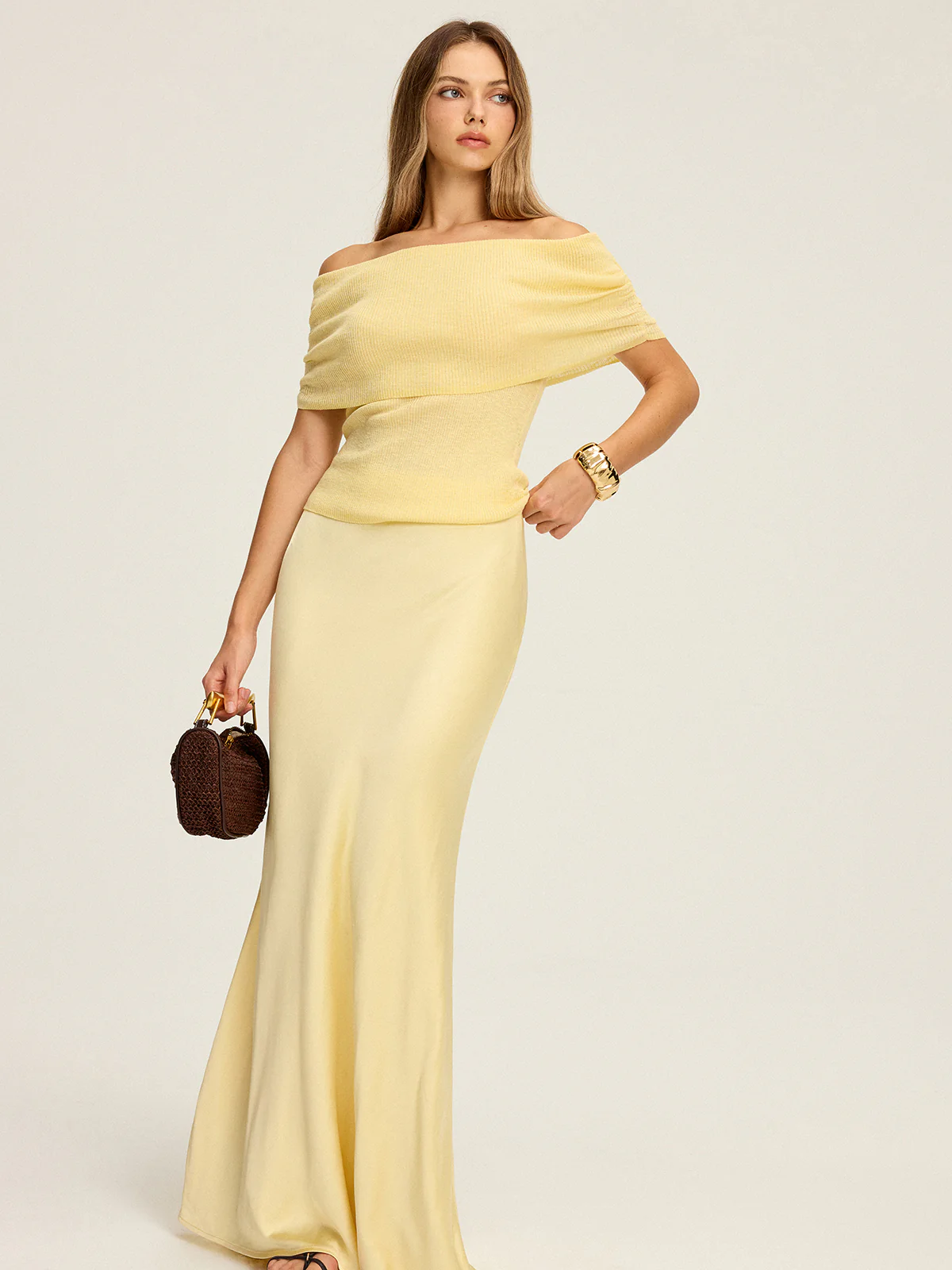 Off-Shoulder Ruched Knit Top - Wholesalesil