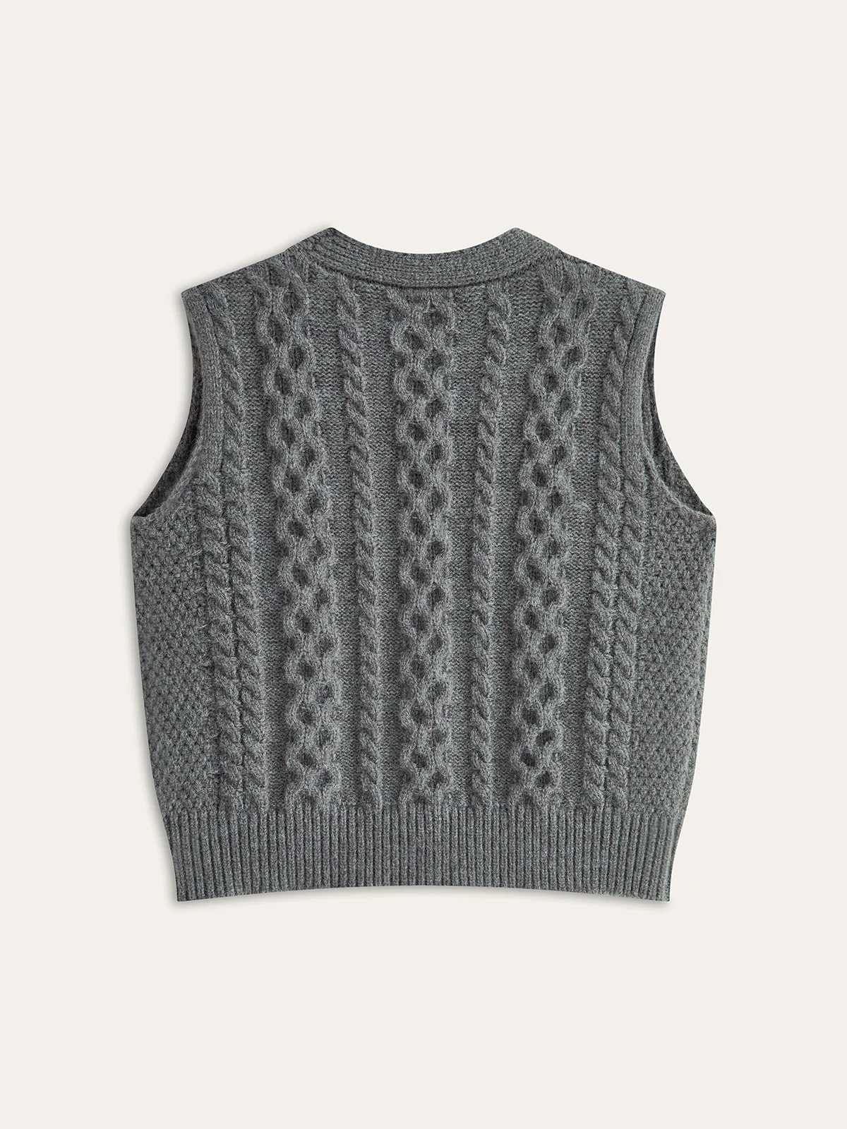 Cable-Knit Sleeveless Sweater Vest - Wholesalesil