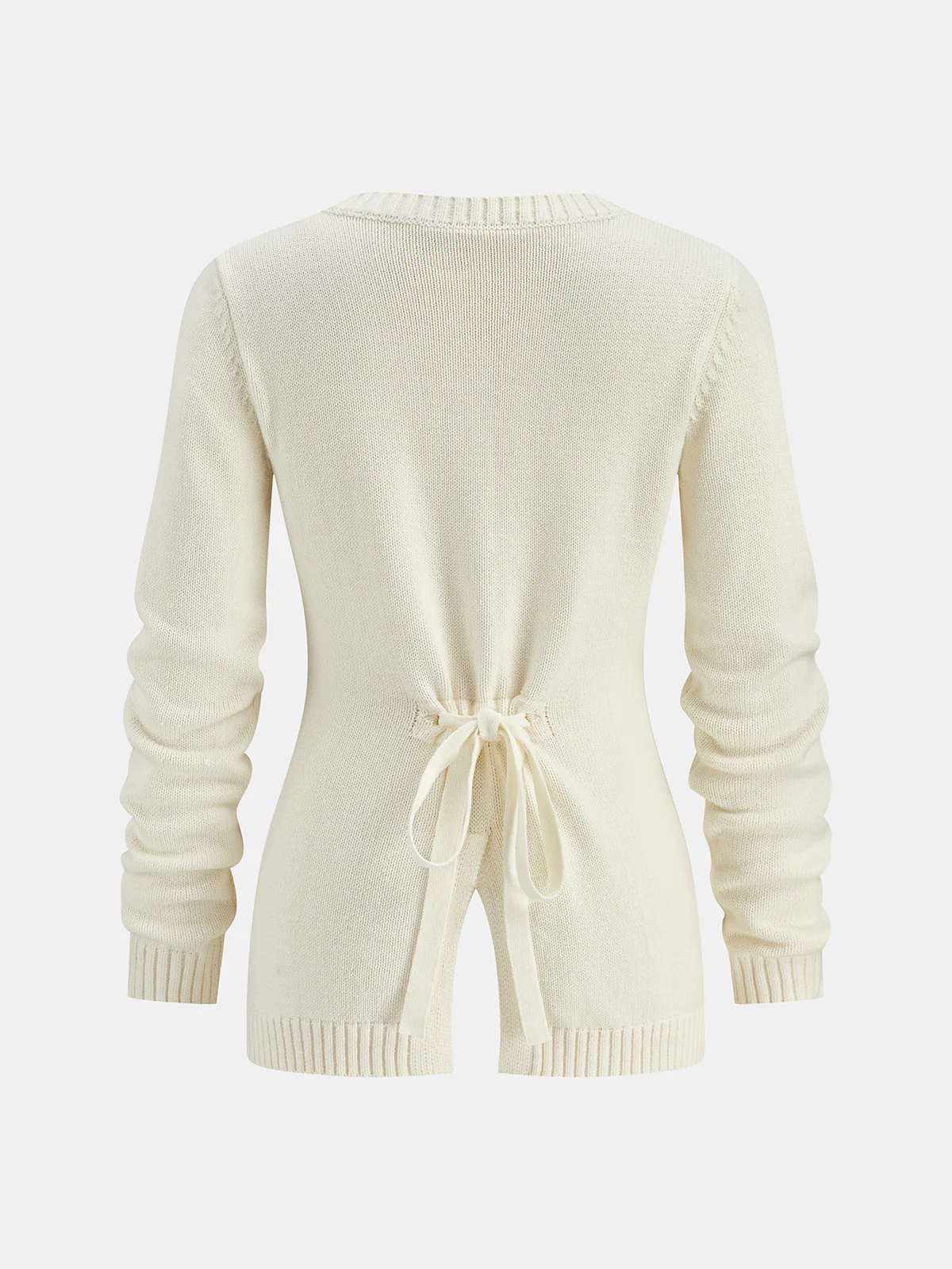 Tie-Back Button Knitted Cardigan - Wholesalesil