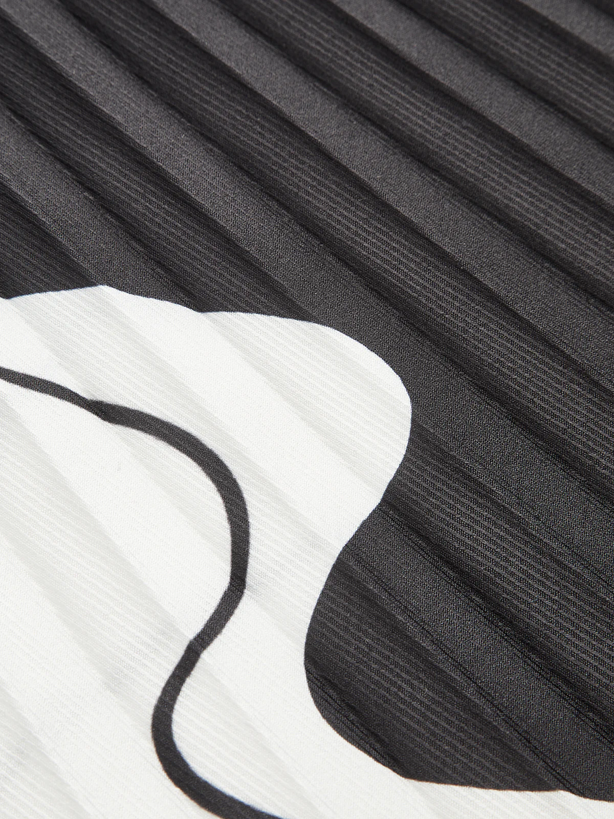 Pleated Abstract Print Skirt - Wholesalesil