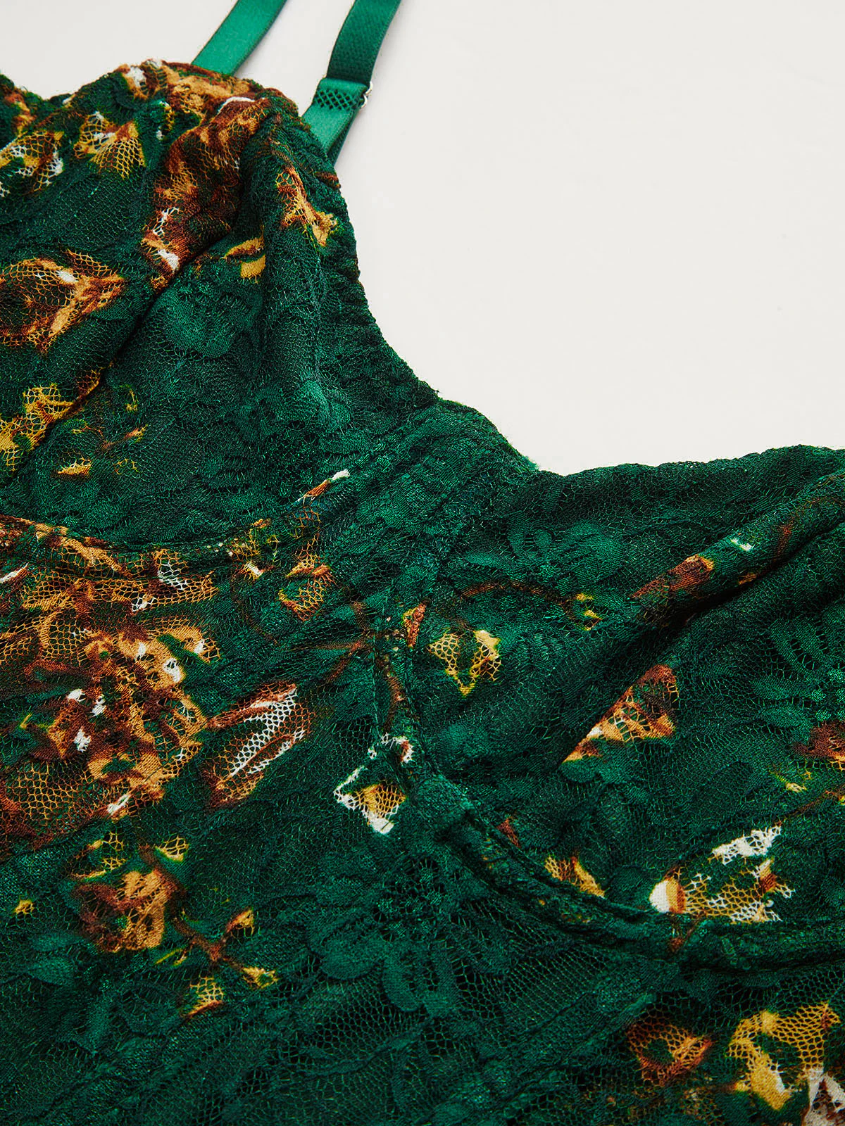 Floral Print Embroidery Bustier Corset Bodysuit - Wholesalesil