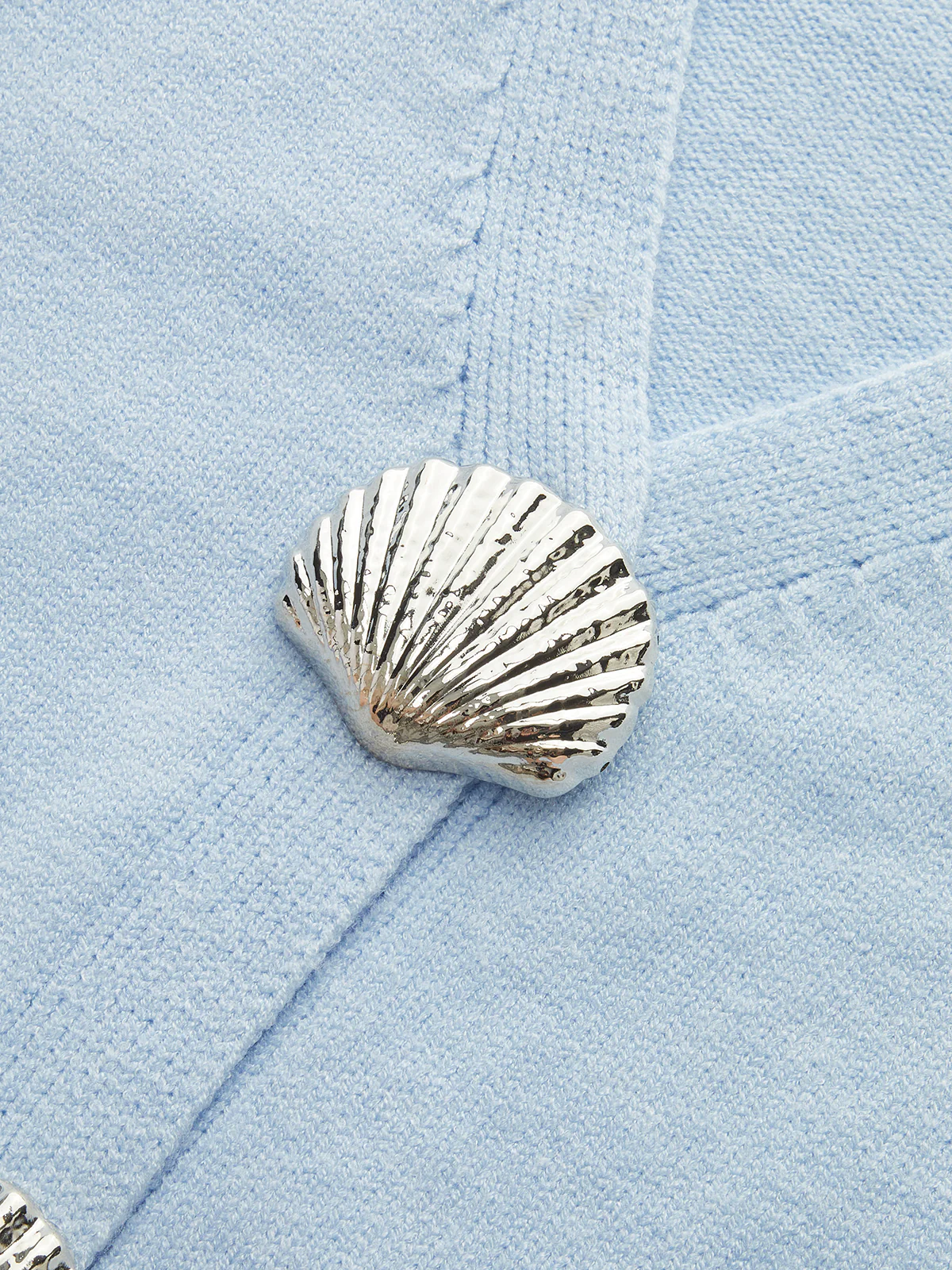 Metal Shell Split Hem Knit Cardigan - Wholesalesil