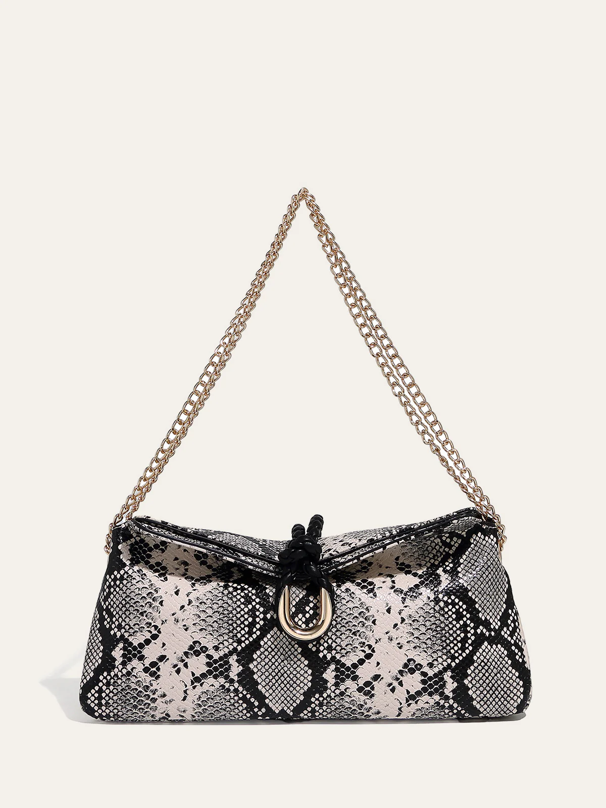 Snakeskin Patterned Chain Shoulder Bag - Wholesalesil