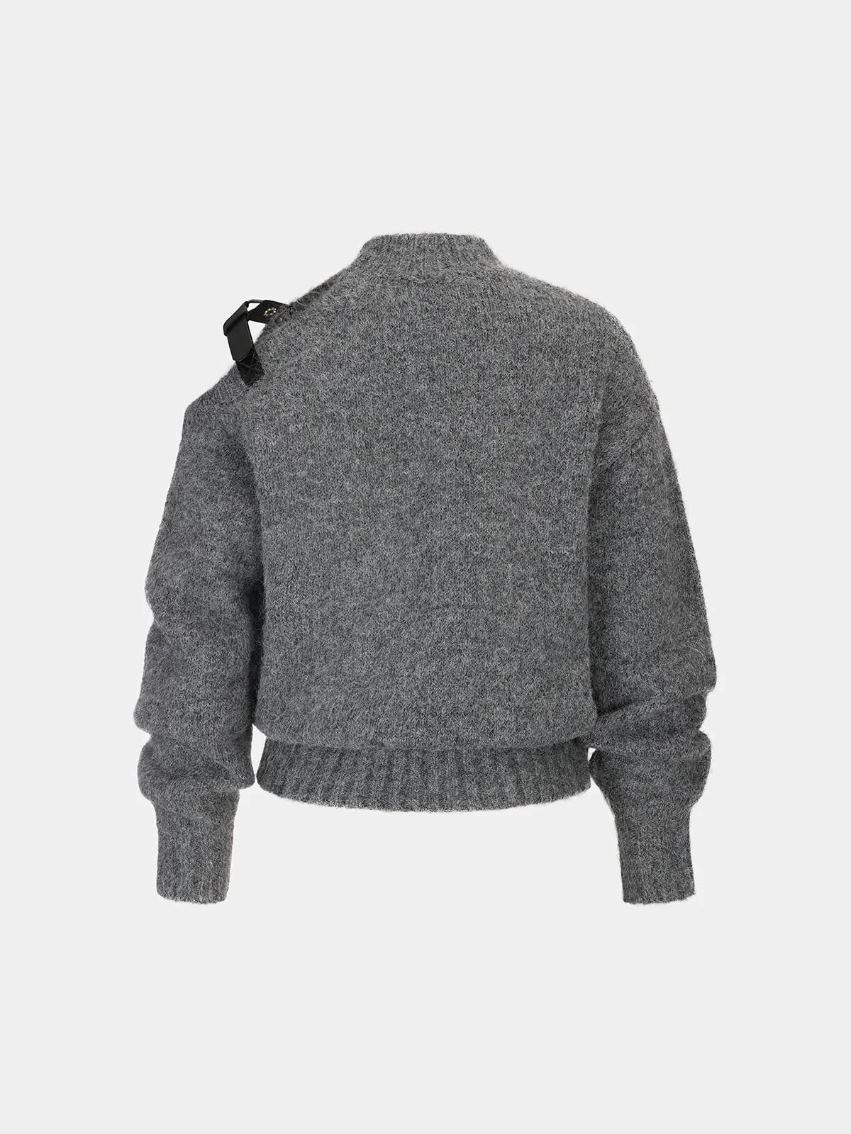 Buckle Detail Wool-Blend Sweater - Wholesalesil