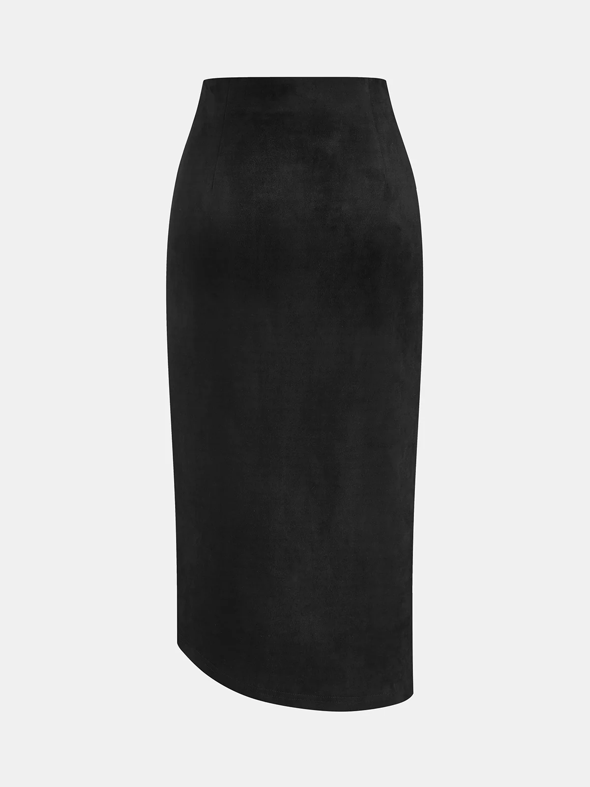 Asymmetric Ruched Midi Skirt - Wholesalesil