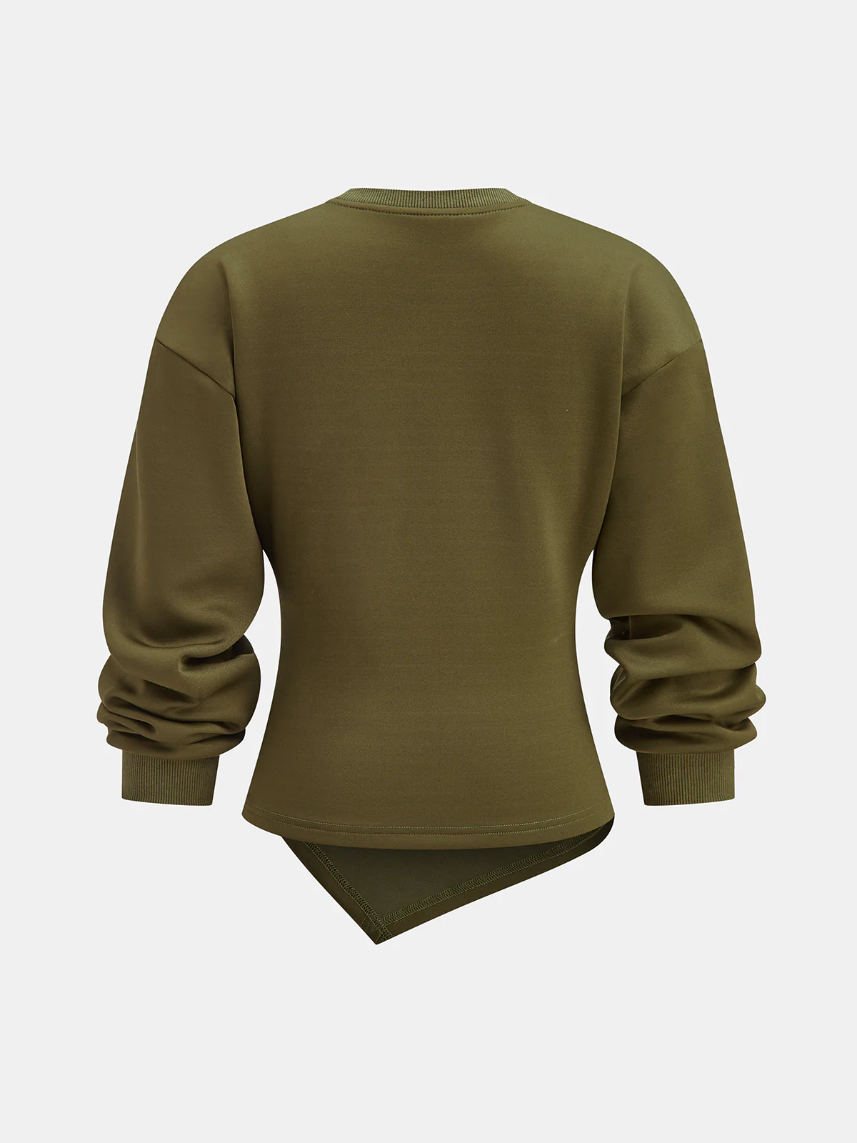 Ruched Asymmetric Hem Sweatshirt - Wholesalesil