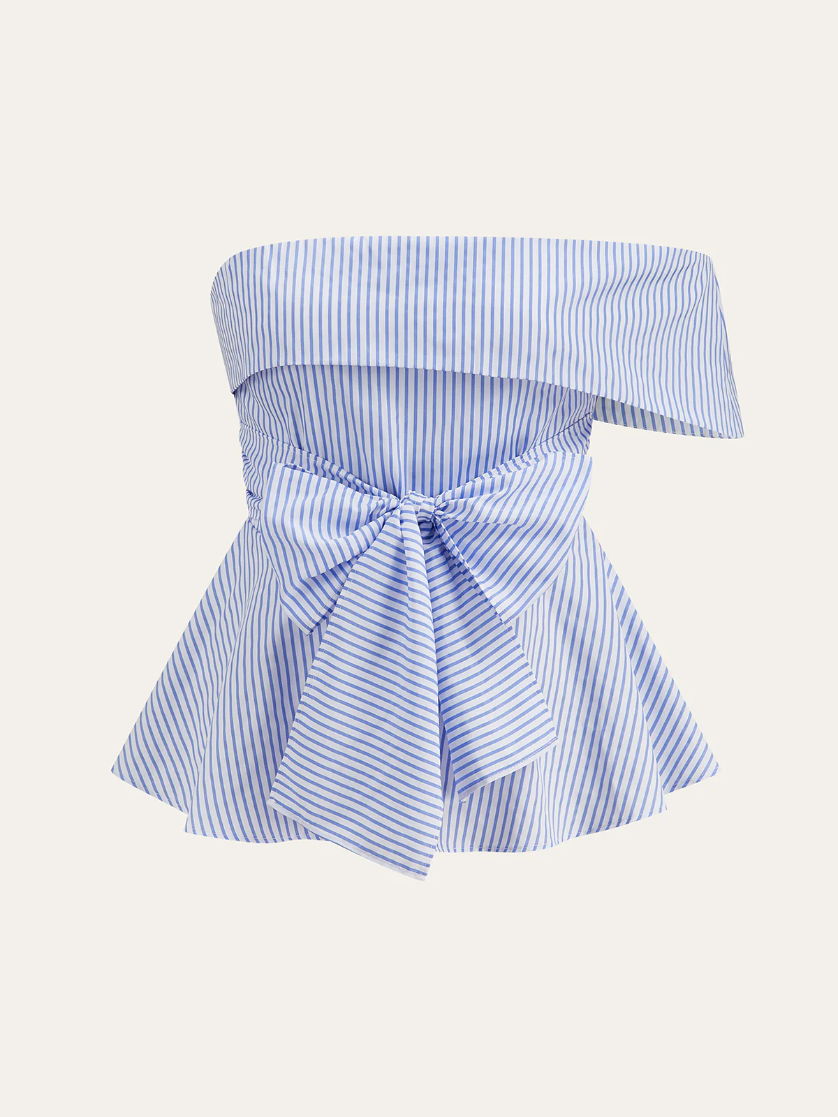 Off-Shoulder Striped Bow Tie Top - Wholesalesil