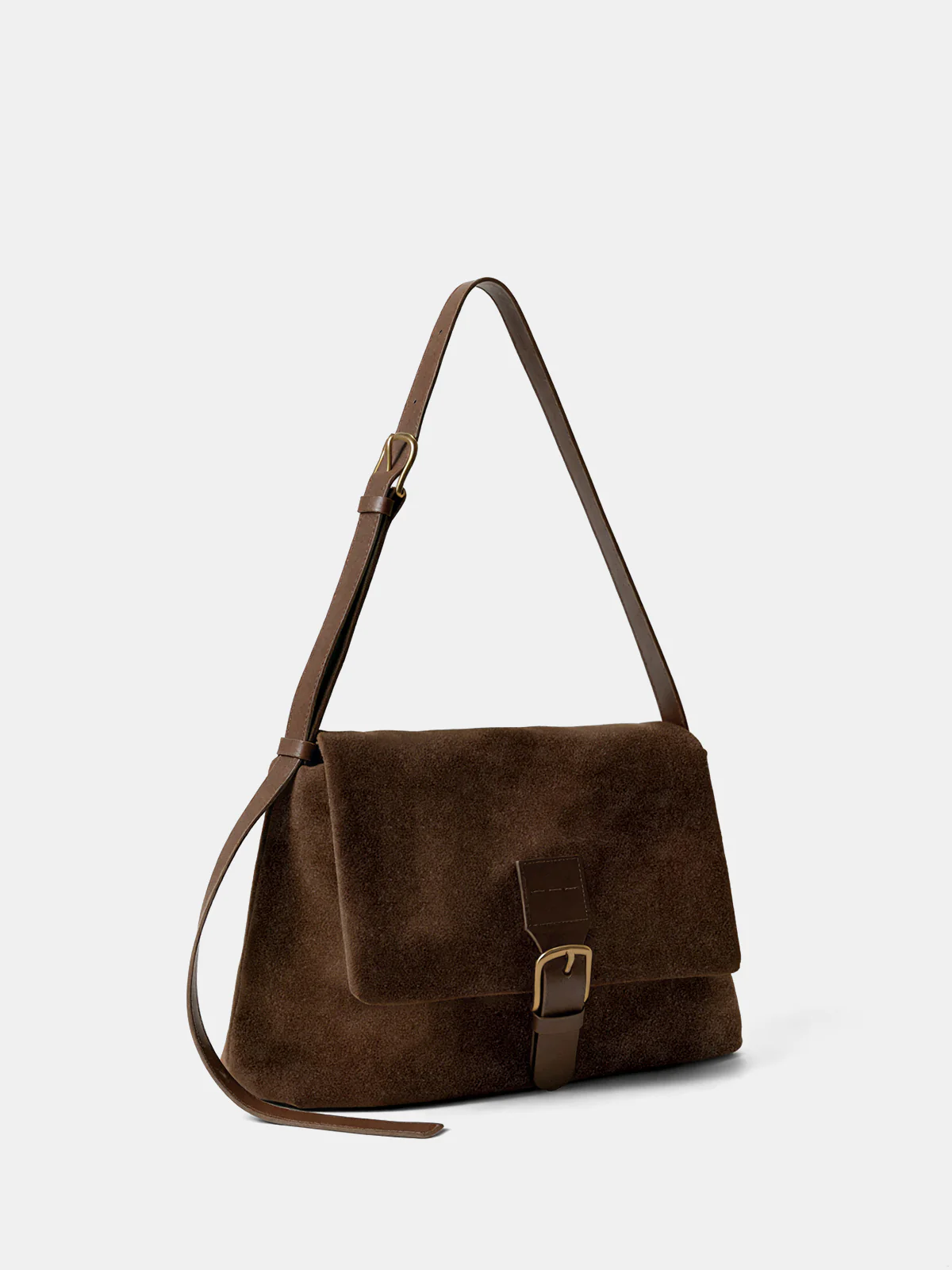 Suede Effect Shoulder Bag - Wholesalesil